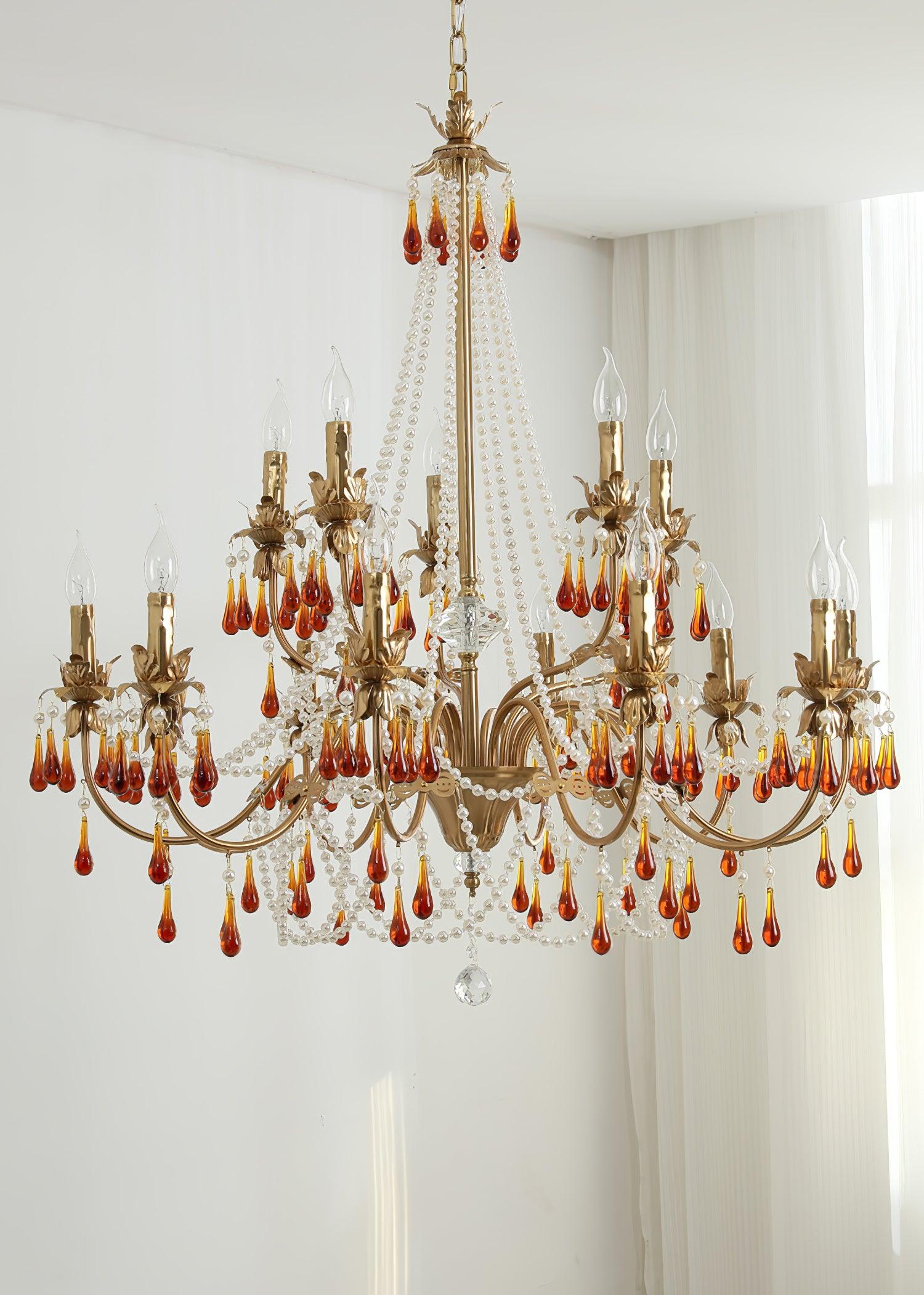 Ormirara Postmodern Luxury Amber Crystal Chandelier-Neutral Decor