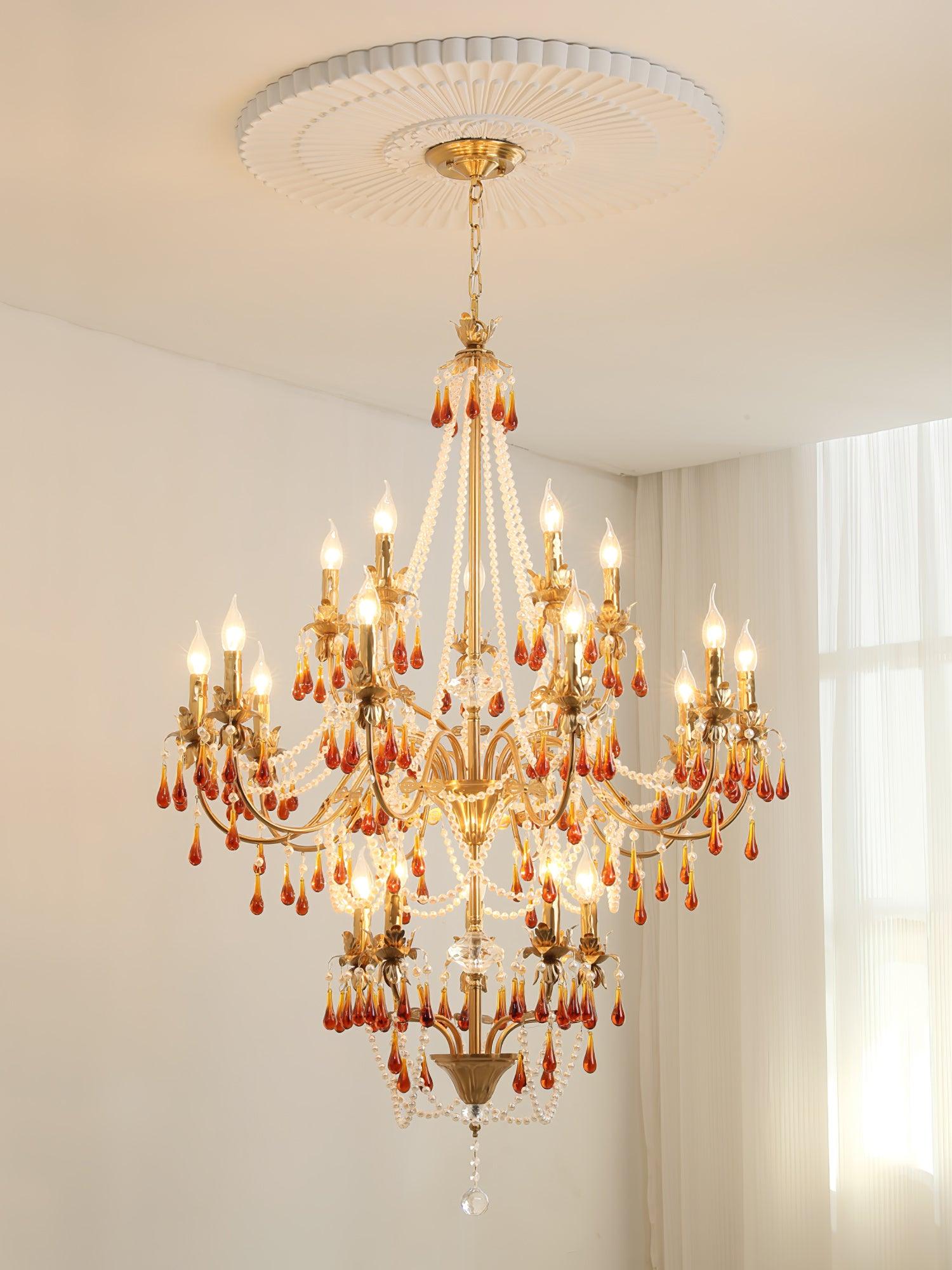 Ormirara Postmodern Luxury Amber Crystal Chandelier-Neutral Decor