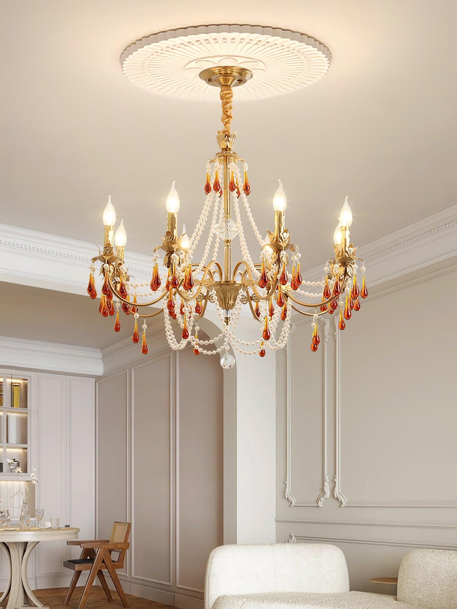 Ormirara Postmodern Luxury Amber Crystal Chandelier-Neutral Decor