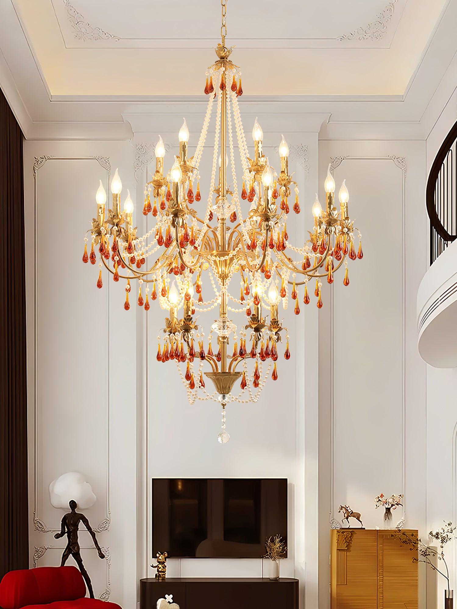 Ormirara Postmodern Luxury Amber Crystal Chandelier-Neutral Decor