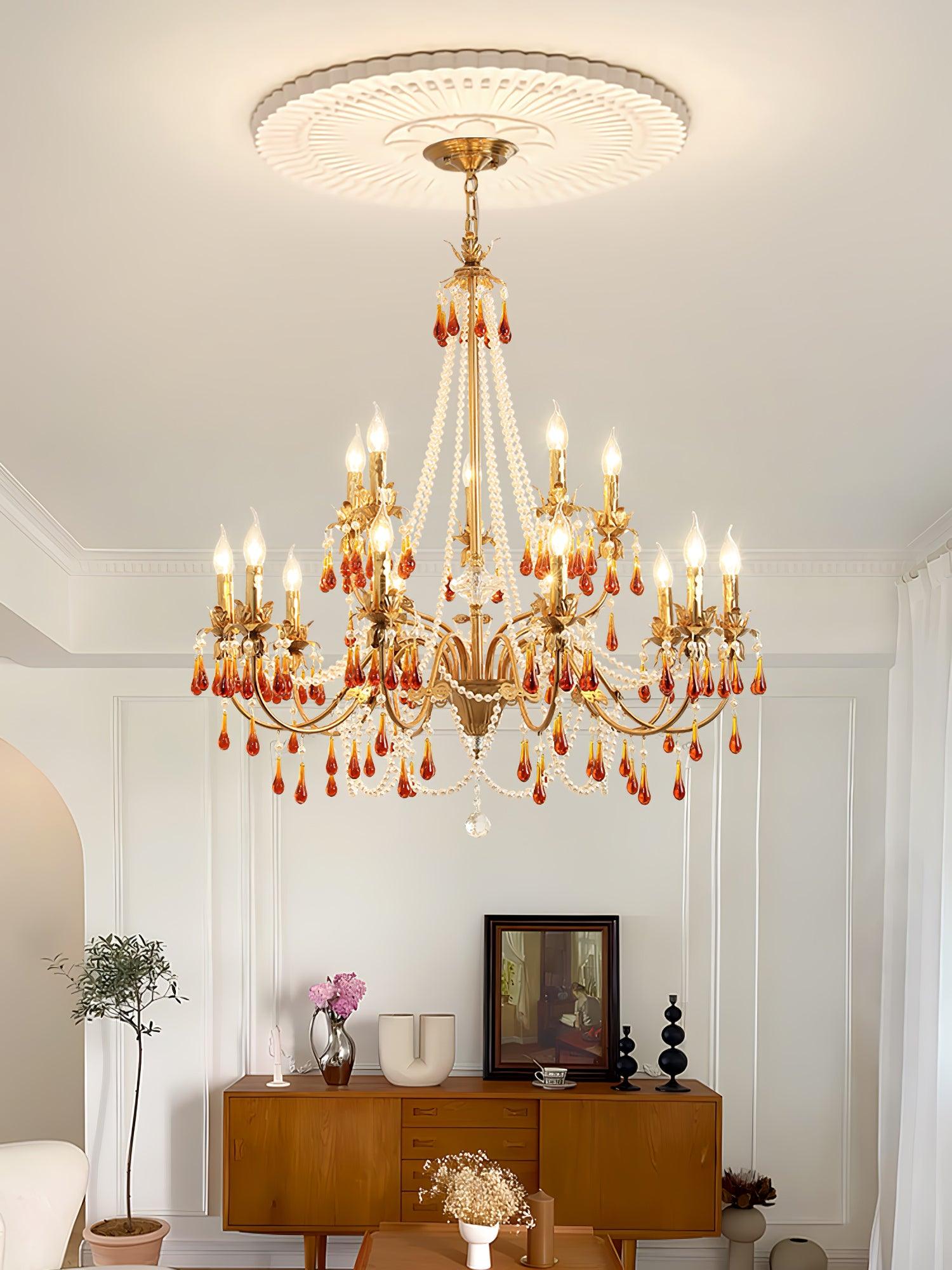 Ormirara Postmodern Luxury Amber Crystal Chandelier-Neutral Decor