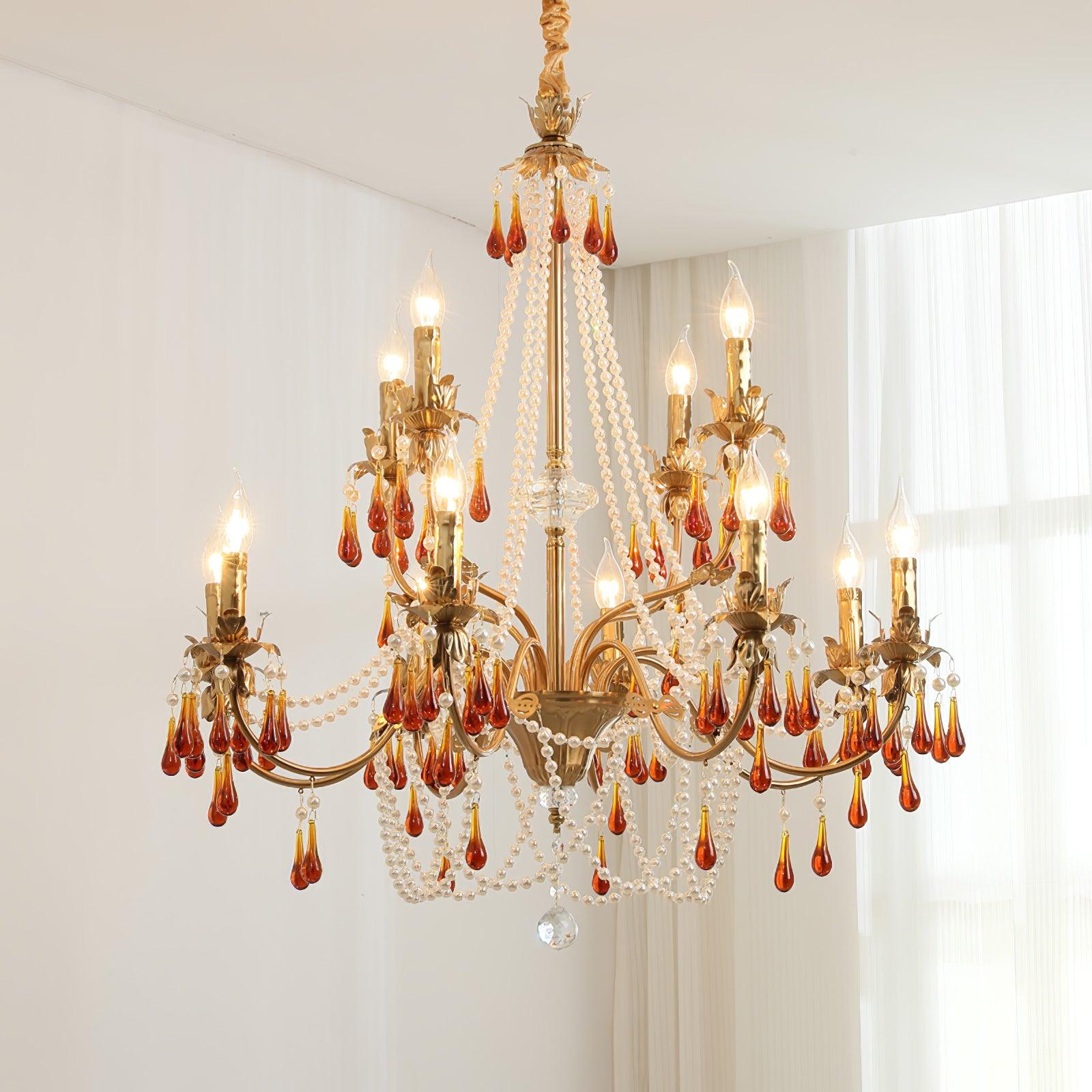 Ormirara Postmodern Luxury Amber Crystal Chandelier-Neutral Decor