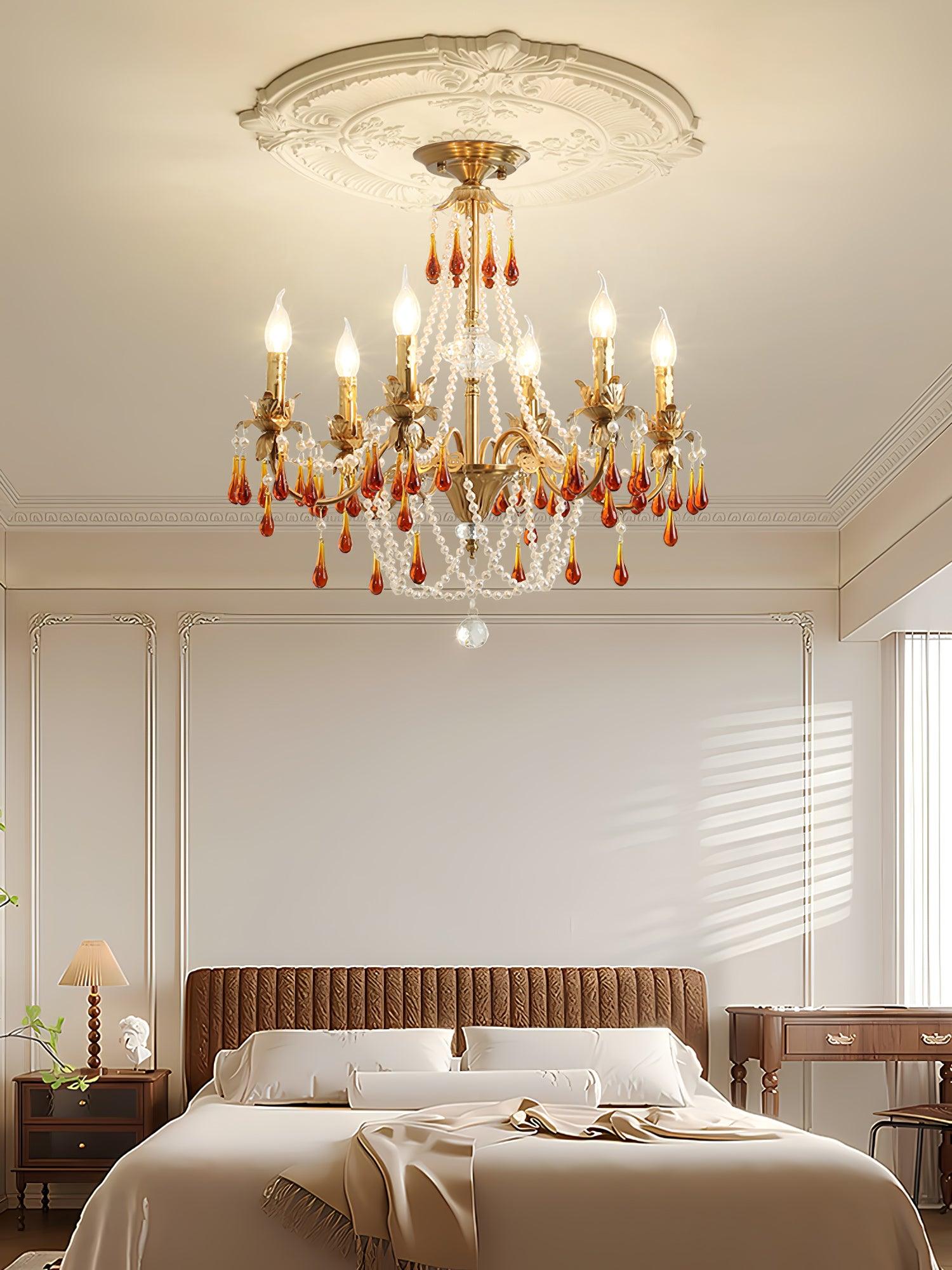 Ormirara Postmodern Luxury Amber Crystal Chandelier-Neutral Decor
