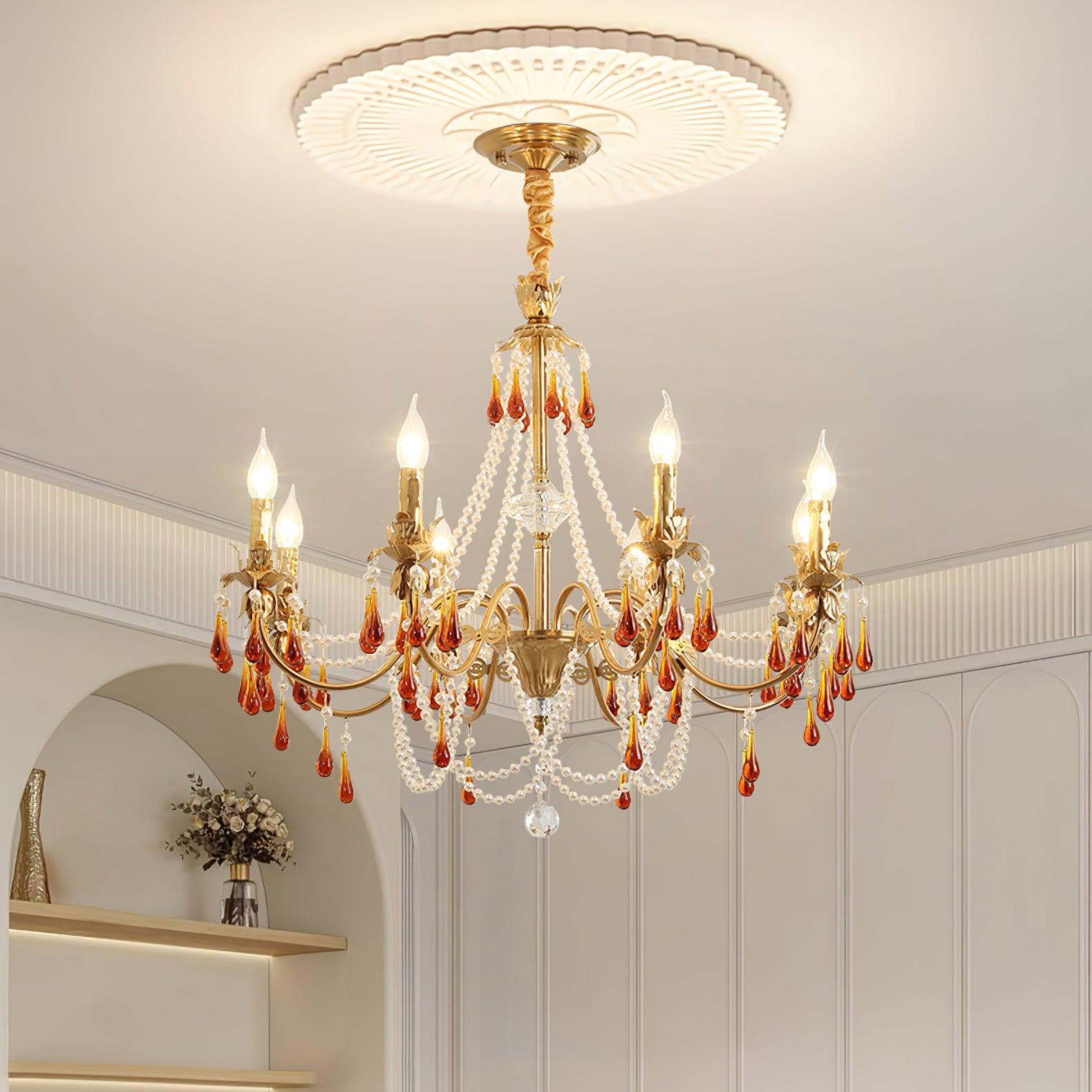 Ormirara Postmodern Luxury Amber Crystal Chandelier-Neutral Decor