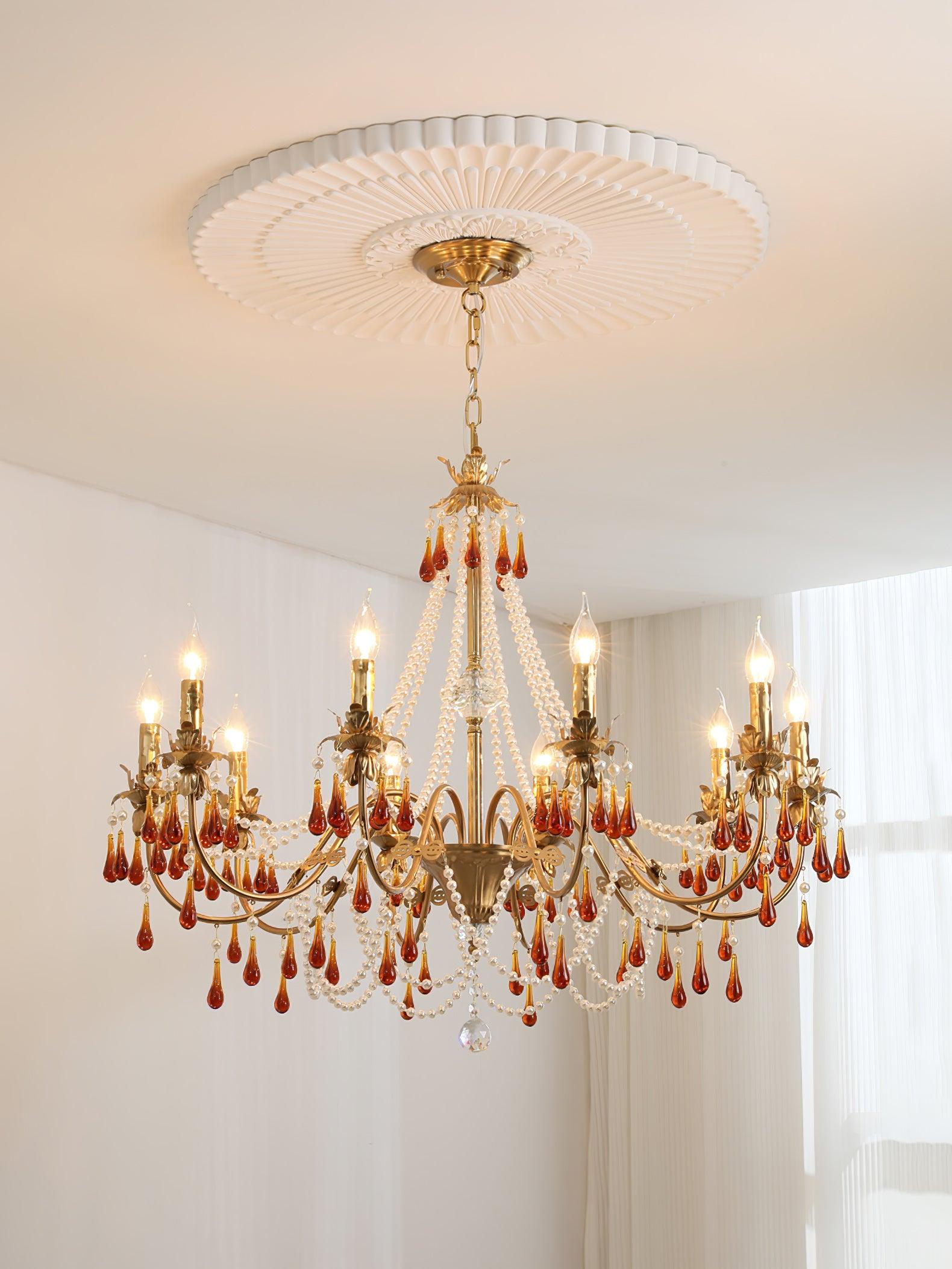 Ormirara Postmodern Luxury Amber Crystal Chandelier-Neutral Decor