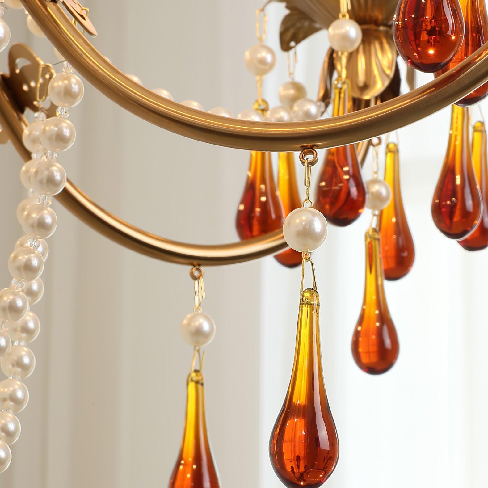Ormirara Postmodern Luxury Amber Crystal Chandelier-Neutral Decor