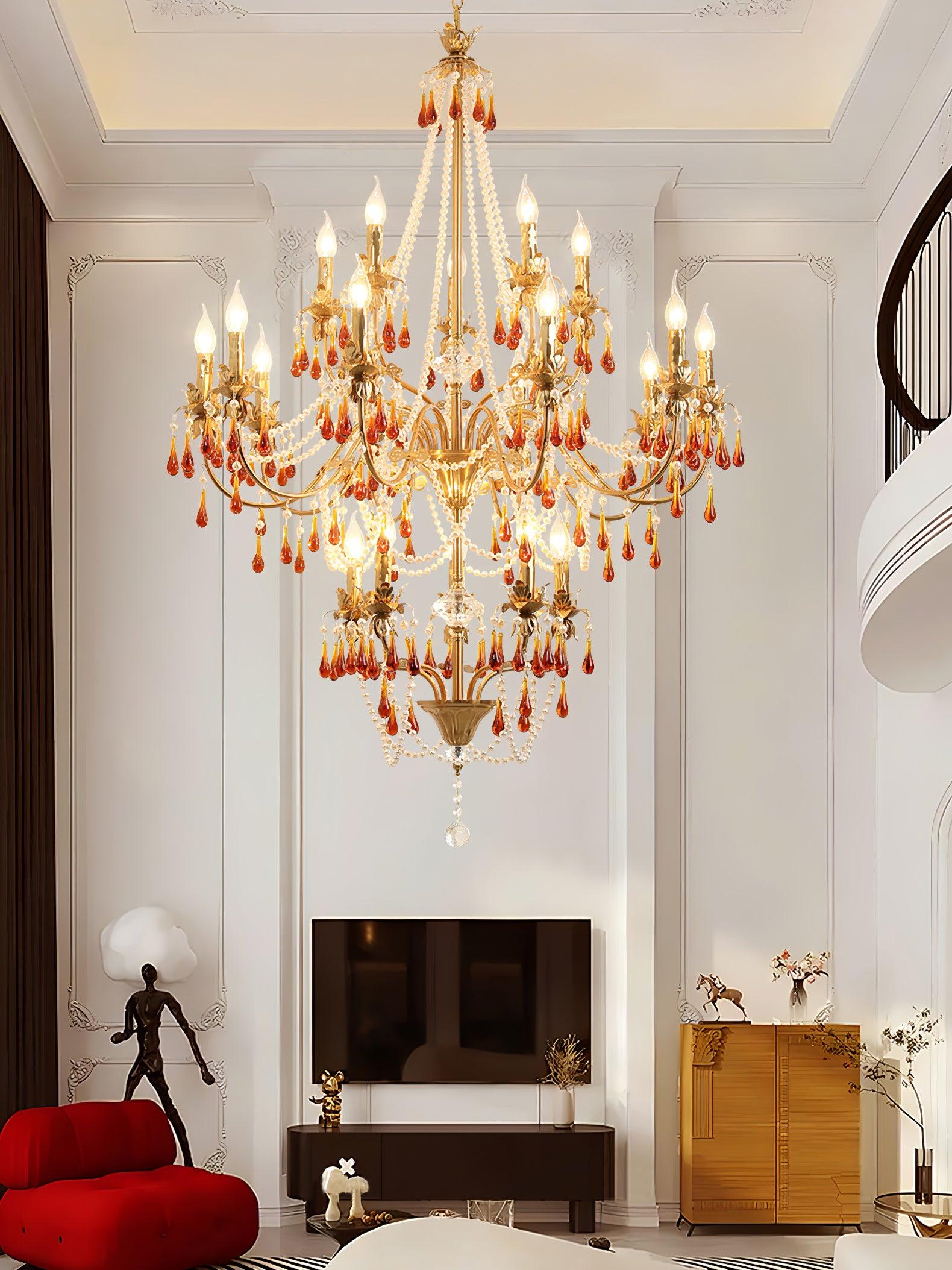 Ormirara Postmodern Luxury Amber Crystal Chandelier-Neutral Decor