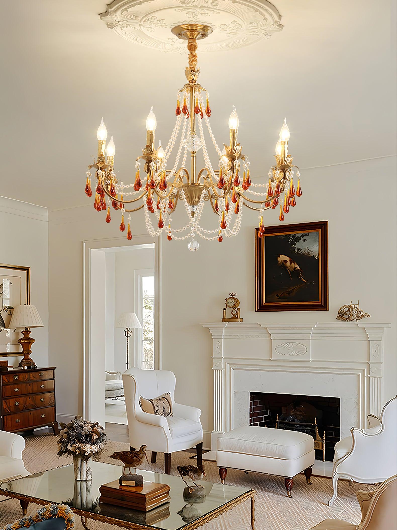 Ormirara Postmodern Luxury Amber Crystal Chandelier-Neutral Decor