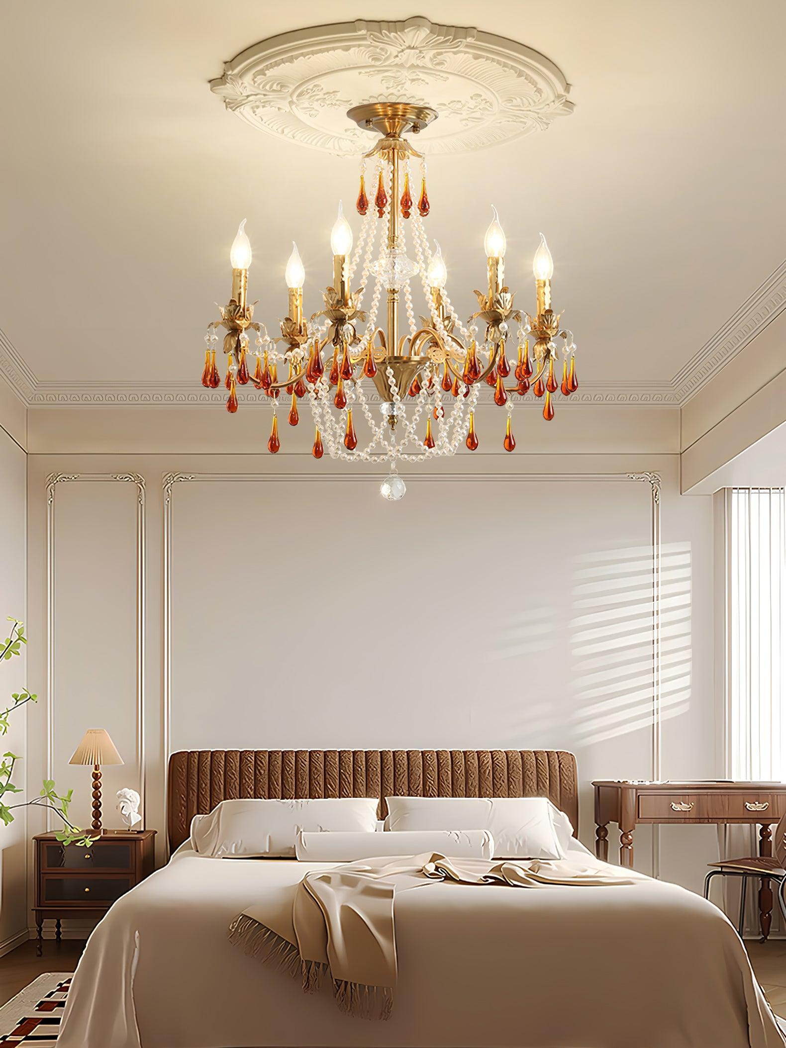 Ormirara Postmodern Luxury Amber Crystal Chandelier-Neutral Decor