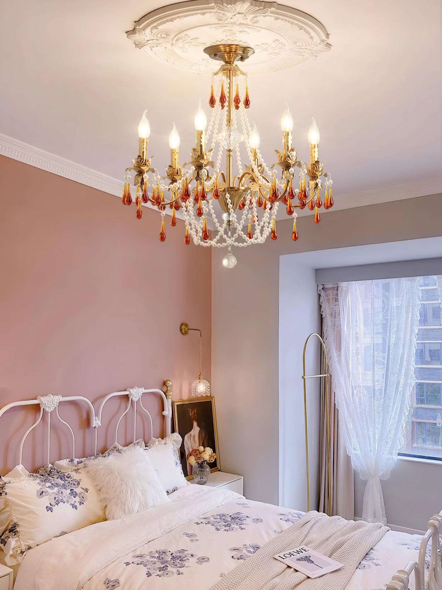 Ormirara Postmodern Luxury Amber Crystal Chandelier-Neutral Decor