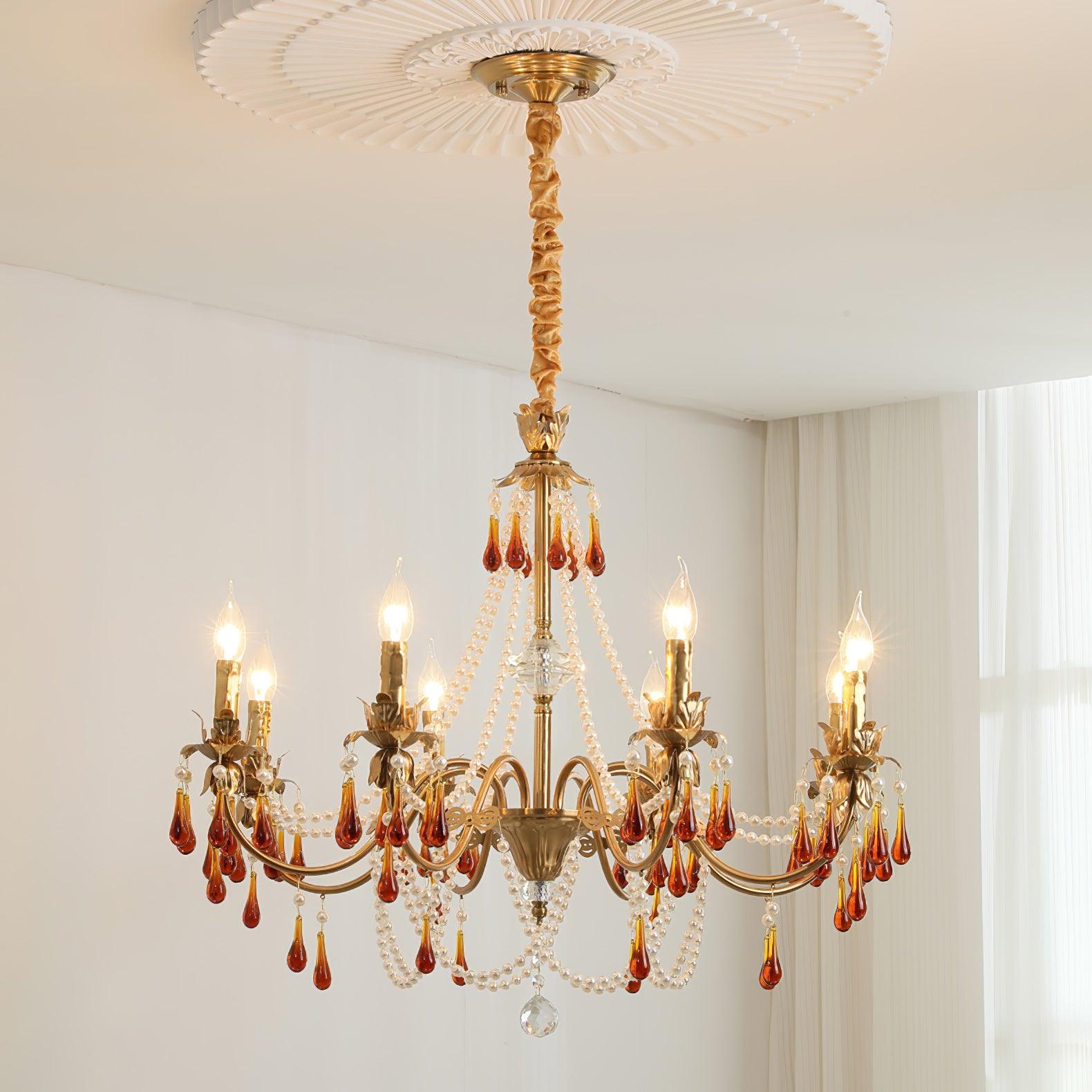 Ormirara Postmodern Luxury Amber Crystal Chandelier-Neutral Decor