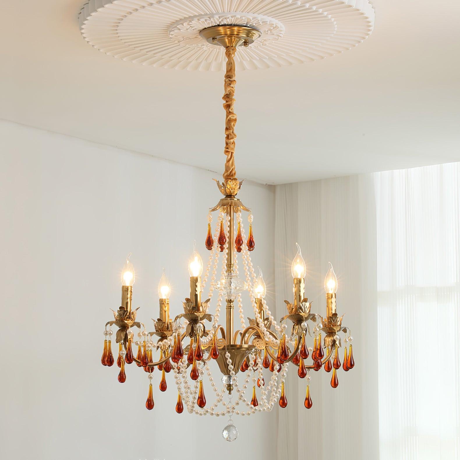Ormirara Postmodern Luxury Amber Crystal Chandelier-Neutral Decor