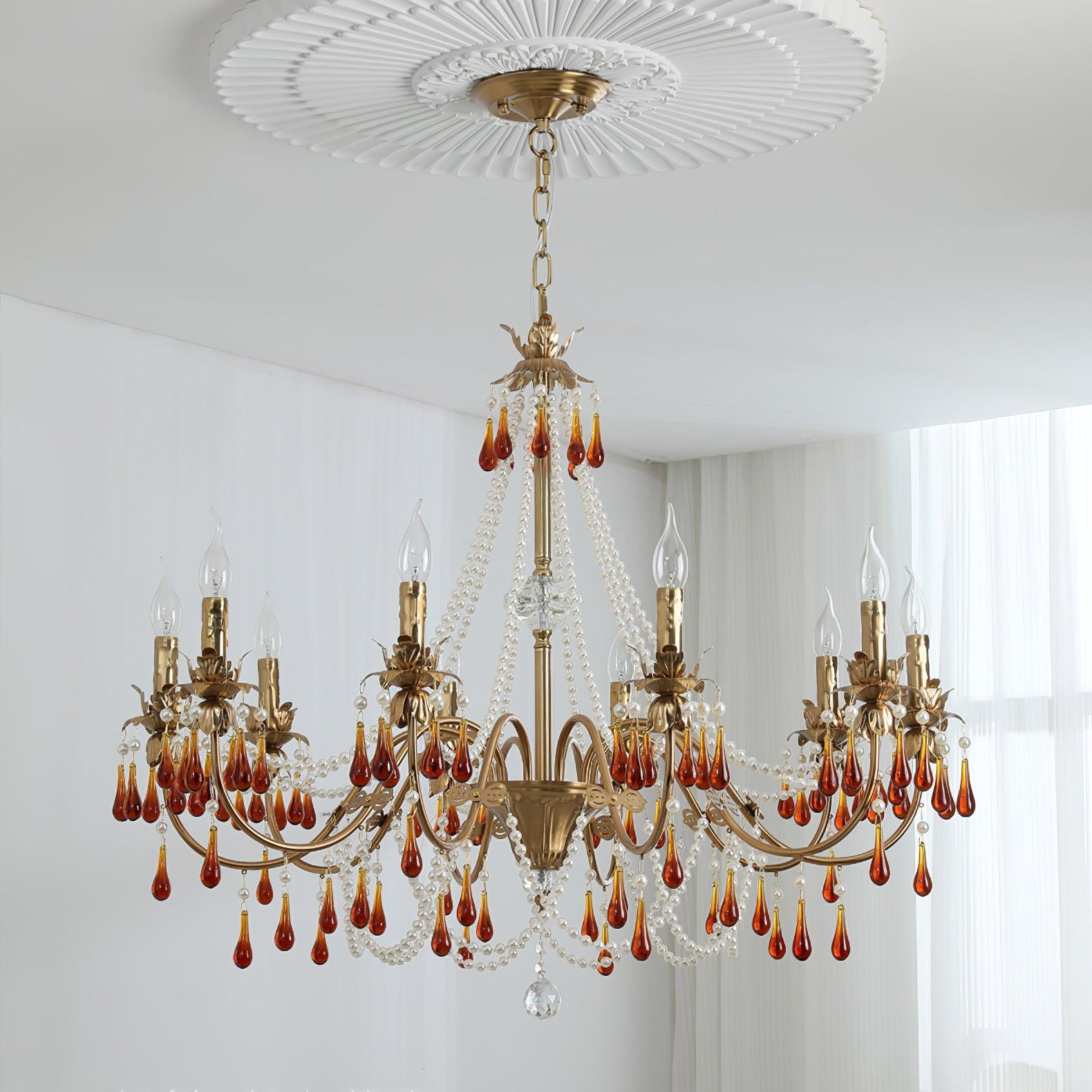 Ormirara Postmodern Luxury Amber Crystal Chandelier-Neutral Decor