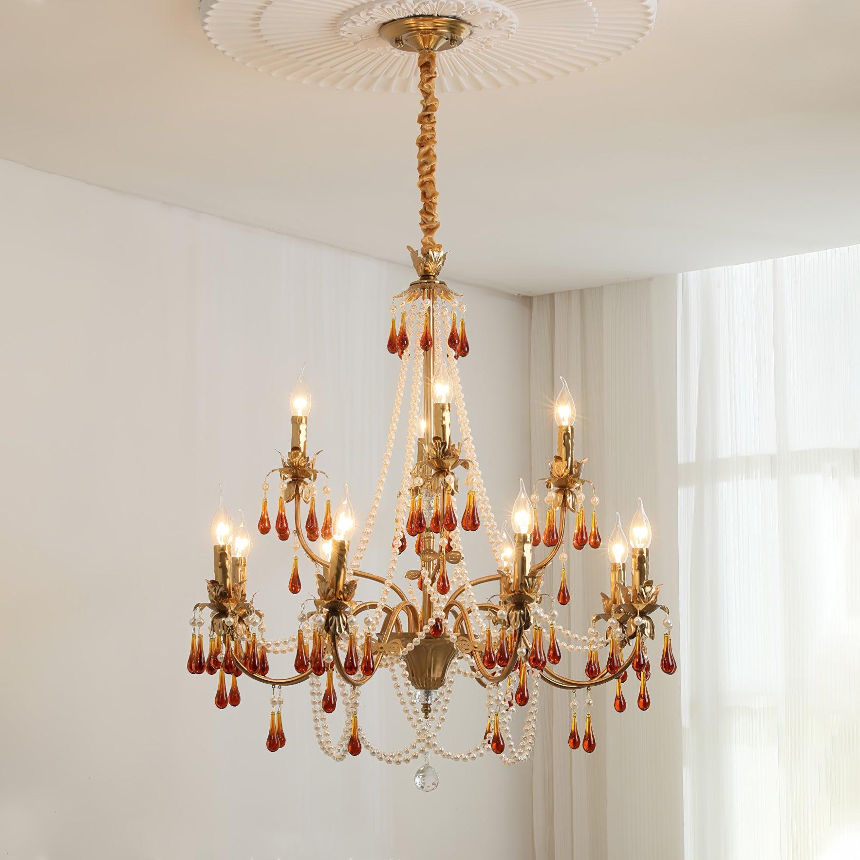 Ormirara Postmodern Luxury Amber Crystal Chandelier-Neutral Decor