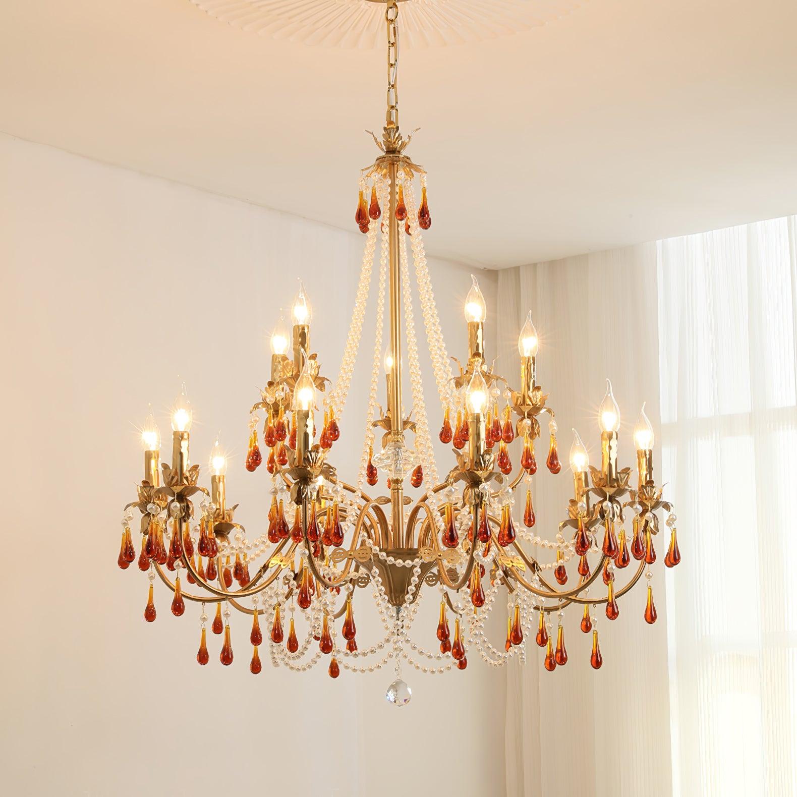 Ormirara Postmodern Luxury Amber Crystal Chandelier-Neutral Decor
