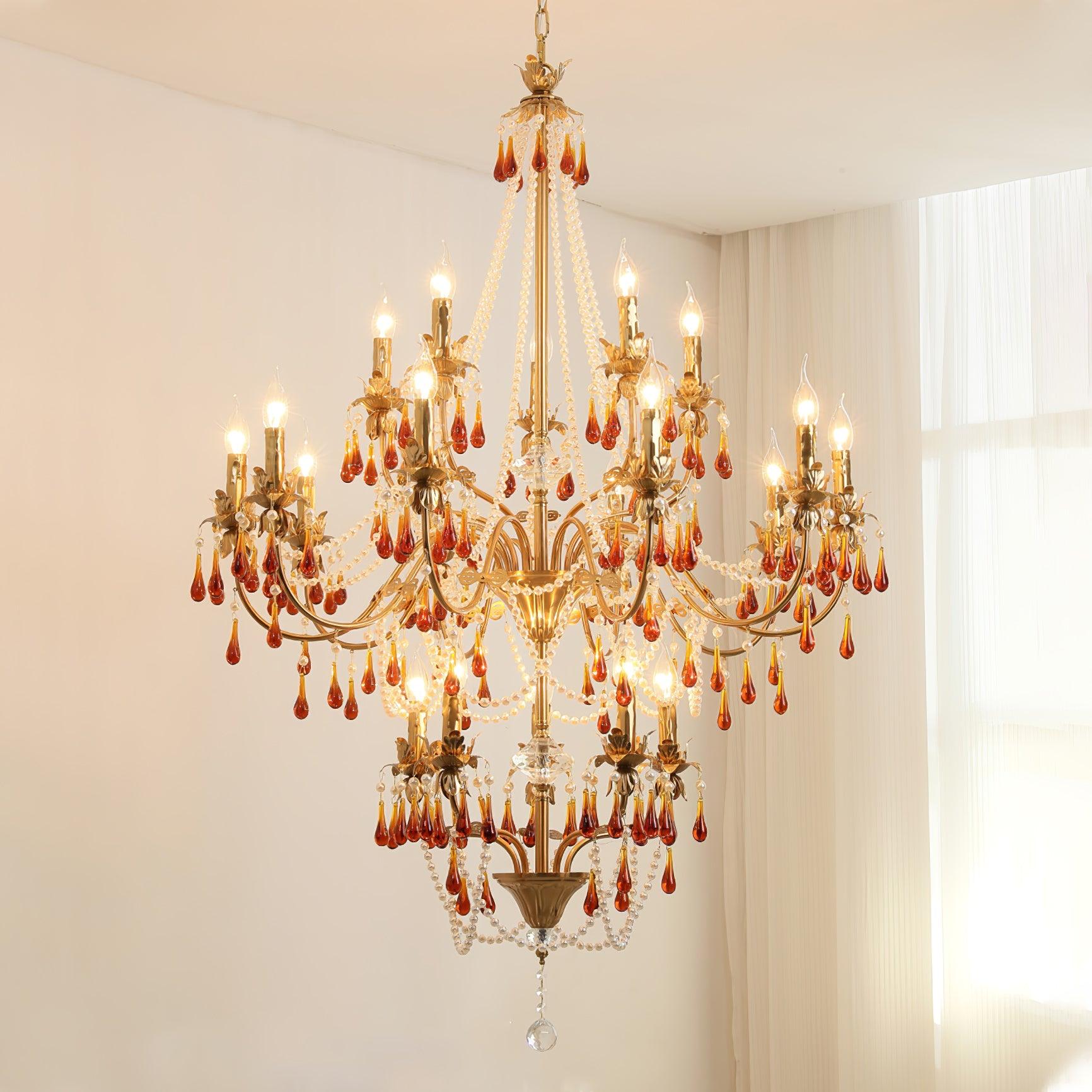 Ormirara Postmodern Luxury Amber Crystal Chandelier-Neutral Decor
