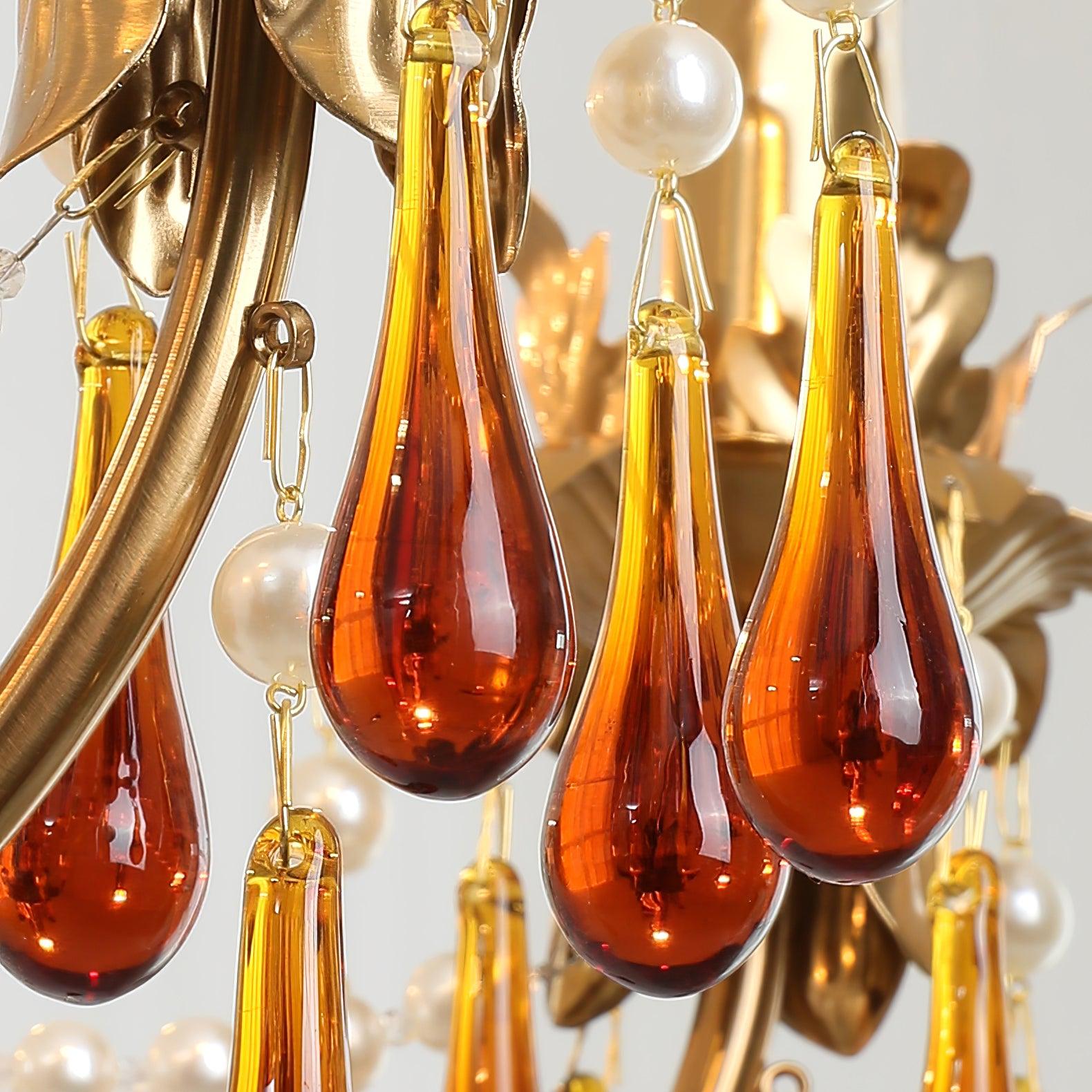 Ormirara Postmodern Luxury Amber Crystal Chandelier-Neutral Decor