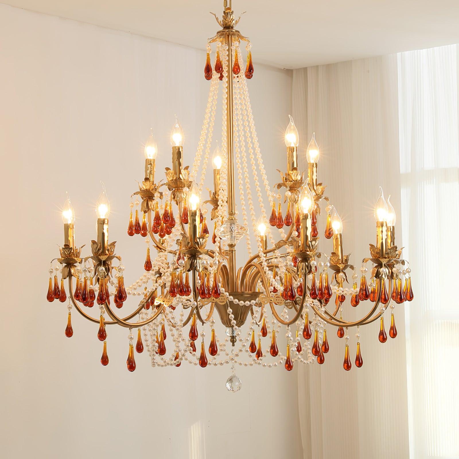 Ormirara Postmodern Luxury Amber Crystal Chandelier-Neutral Decor
