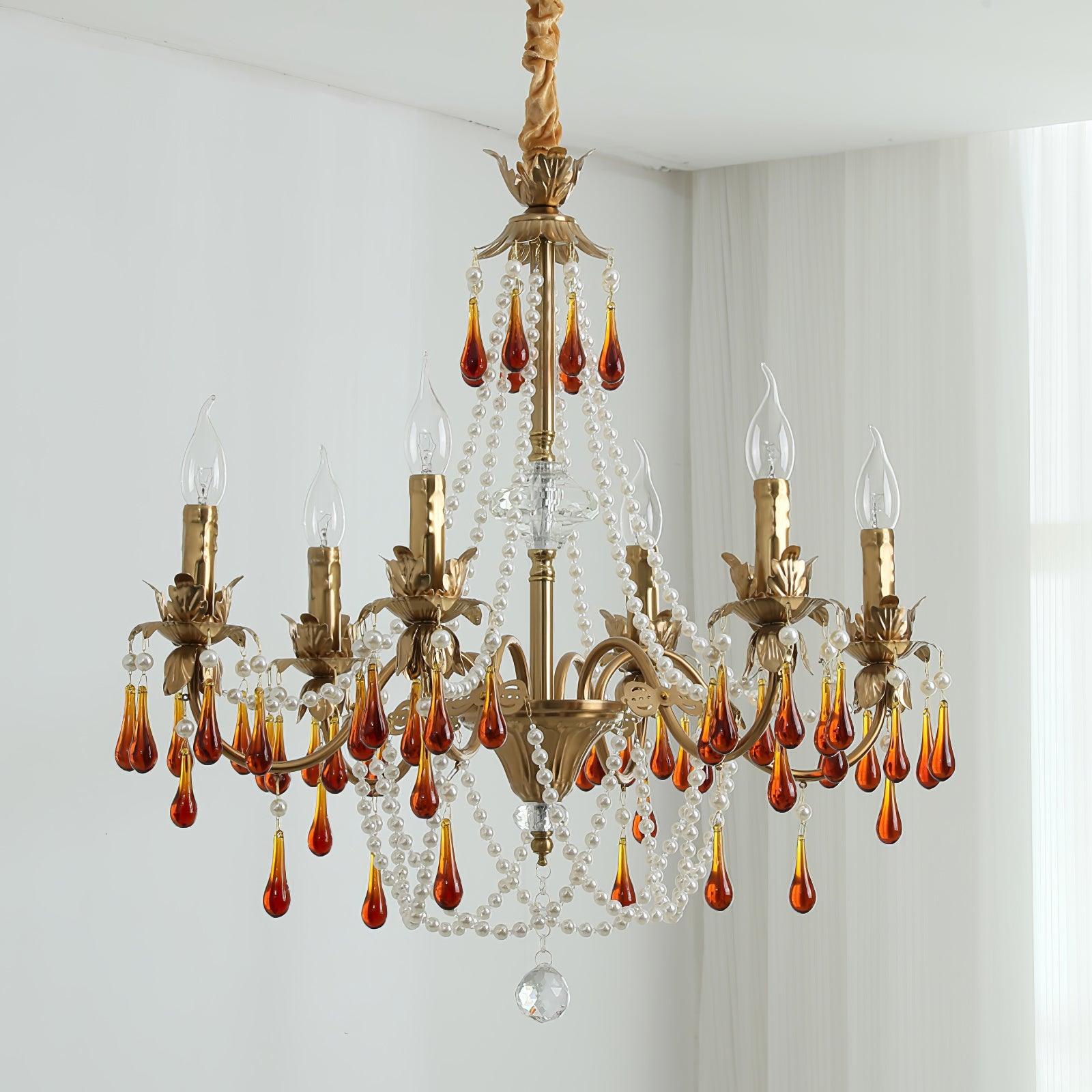 Ormirara Postmodern Luxury Amber Crystal Chandelier-Neutral Decor