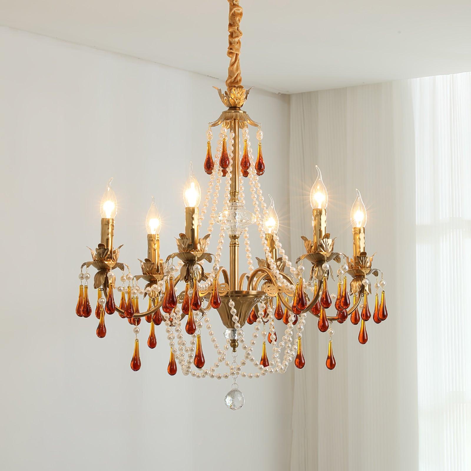 Ormirara Postmodern Luxury Amber Crystal Chandelier-Neutral Decor