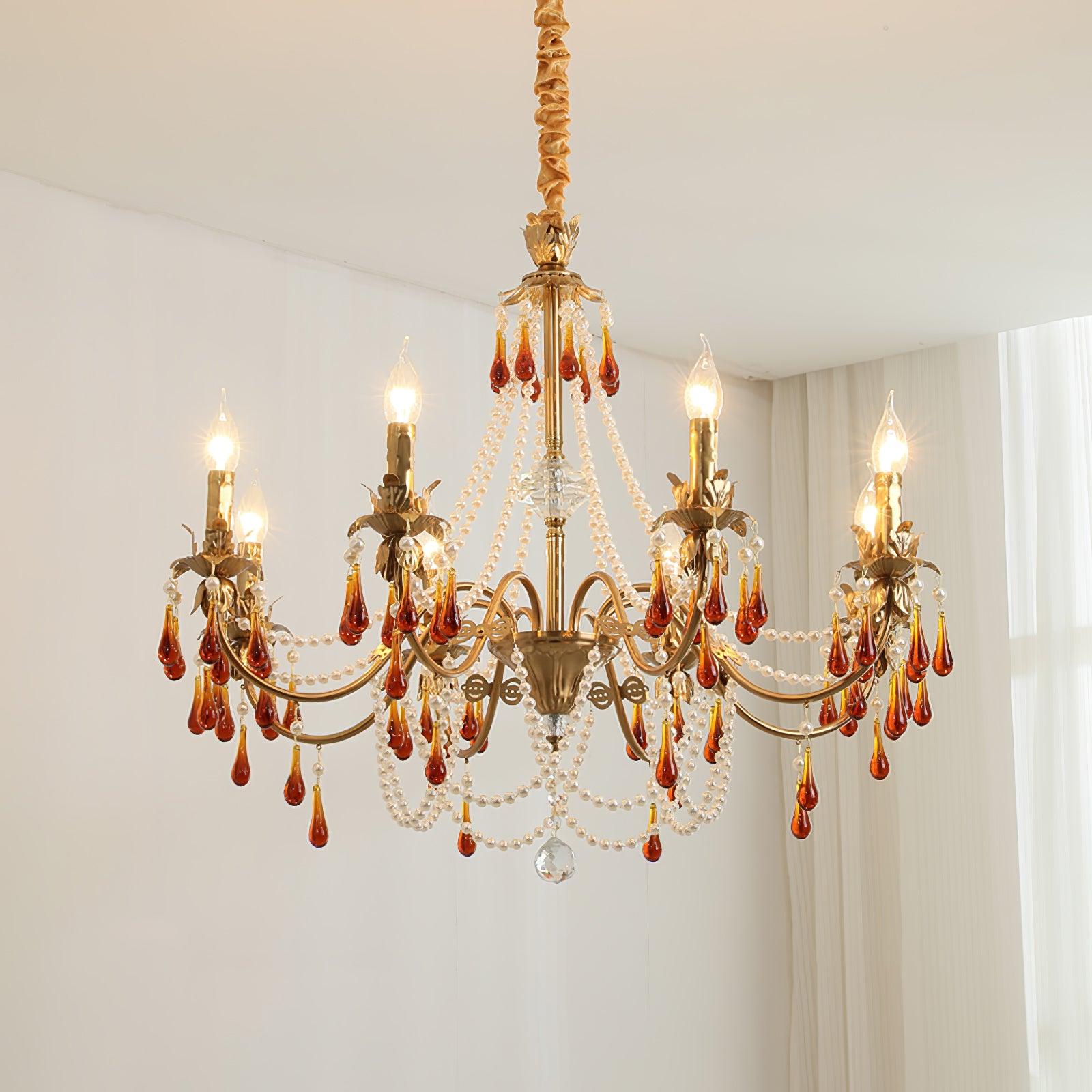 Ormirara Postmodern Luxury Amber Crystal Chandelier-Neutral Decor