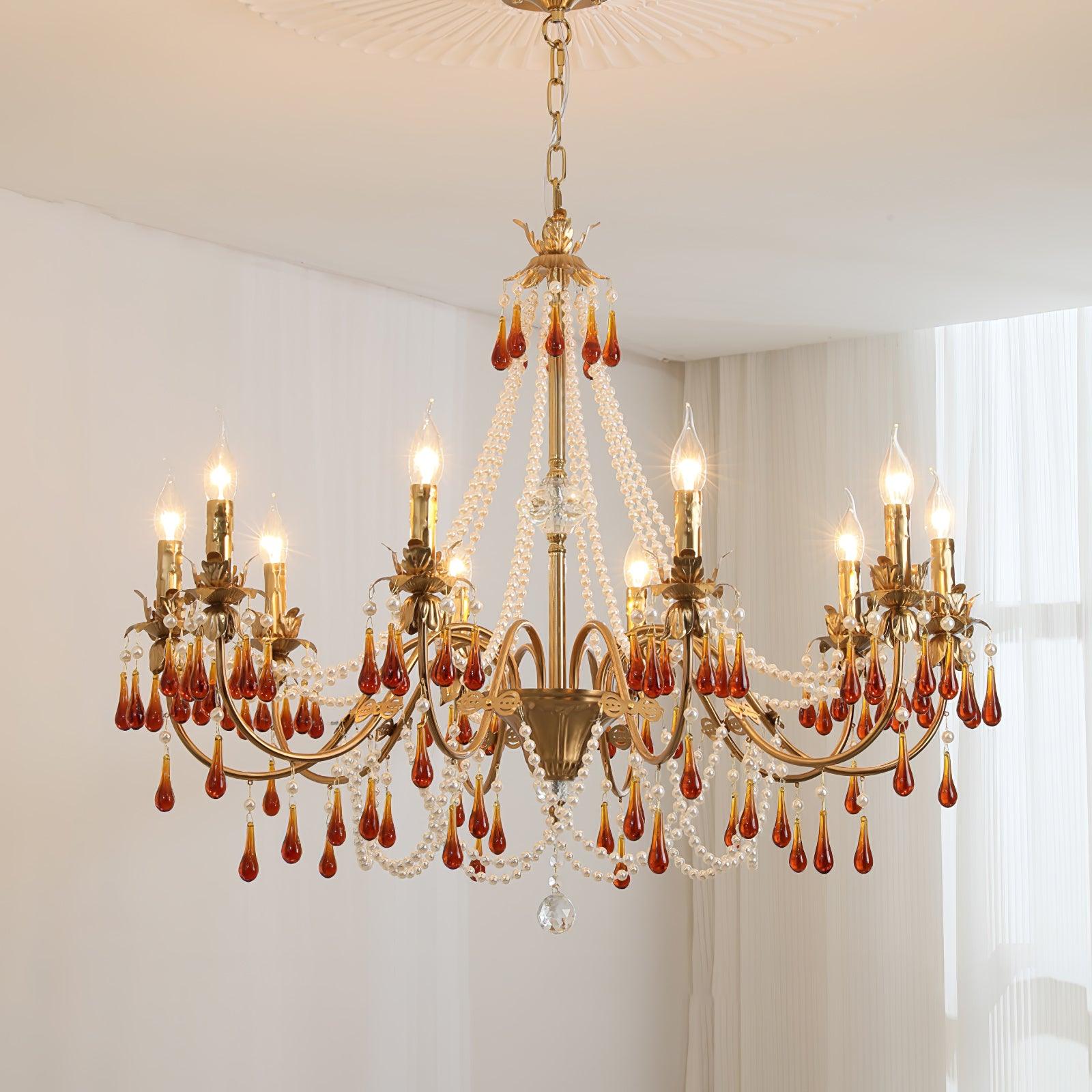 Ormirara Postmodern Luxury Amber Crystal Chandelier-Neutral Decor