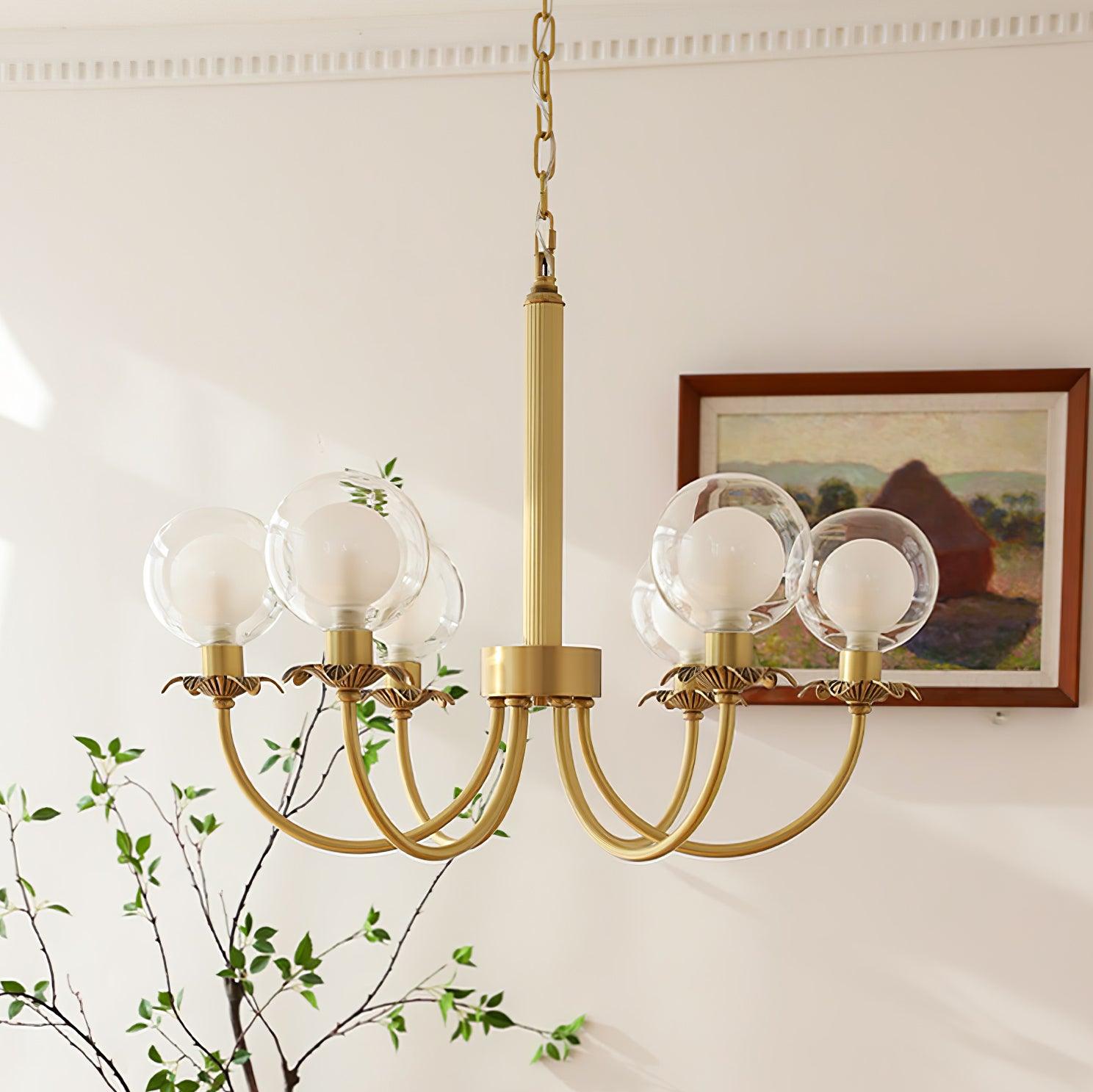 Crown Classic Glass Chandelier-Neutral Decor