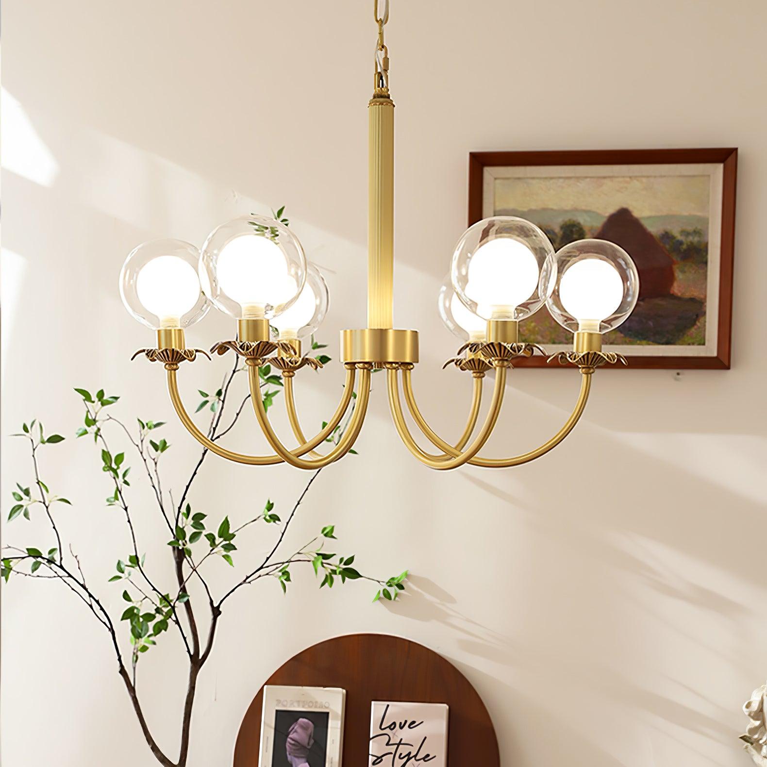 Crown Classic Glass Chandelier-Neutral Decor