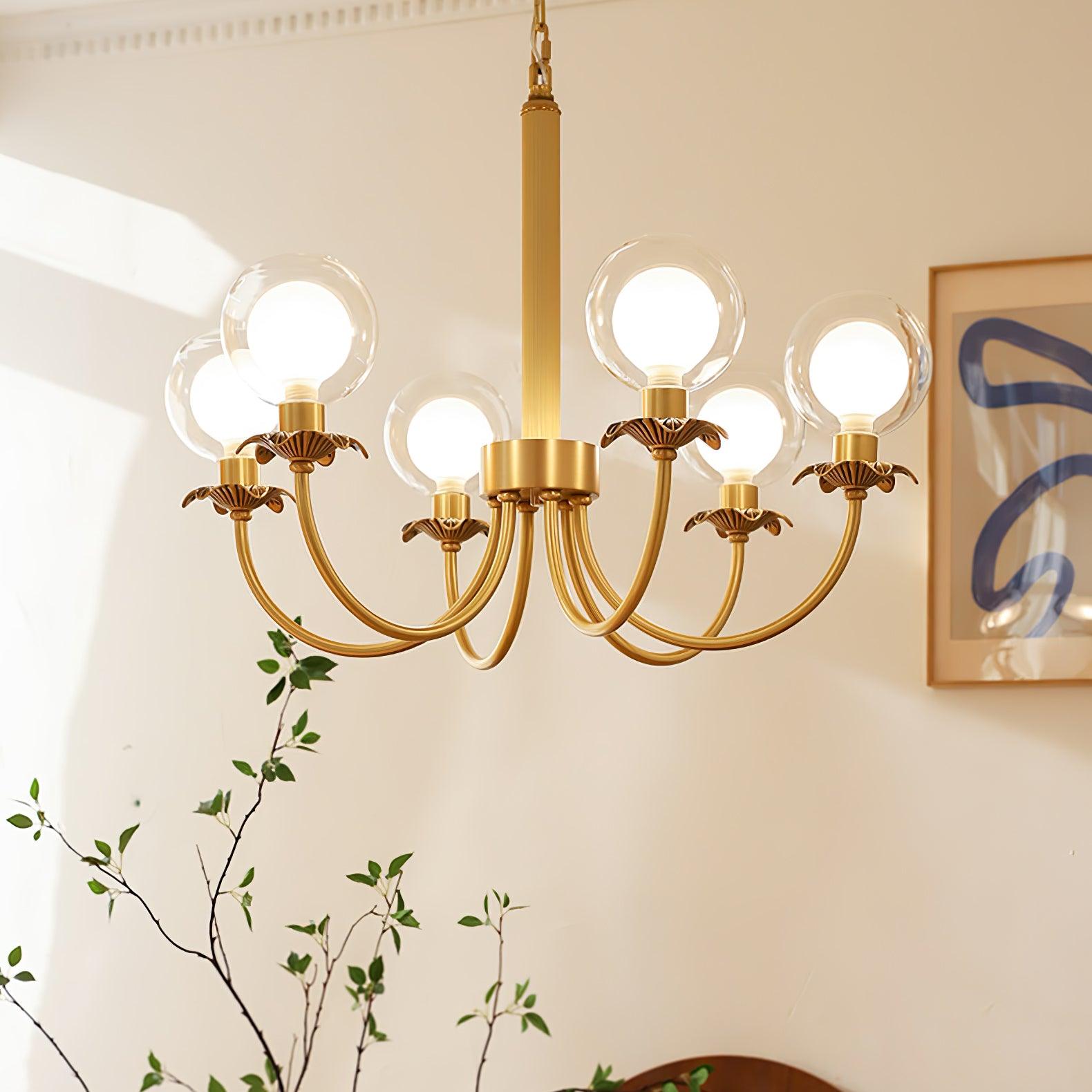 Crown Classic Glass Chandelier-Neutral Decor