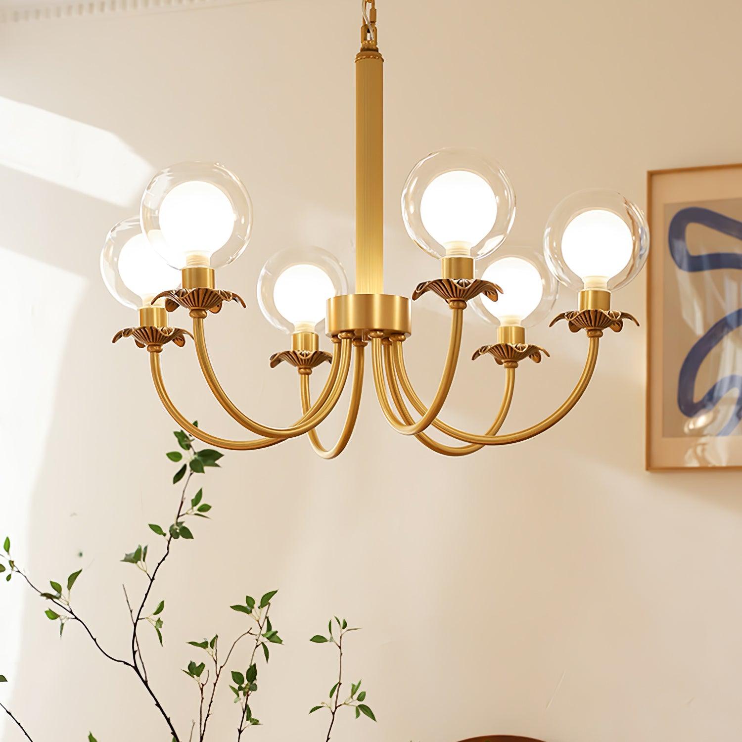Crown Classic Glass Chandelier-Neutral Decor