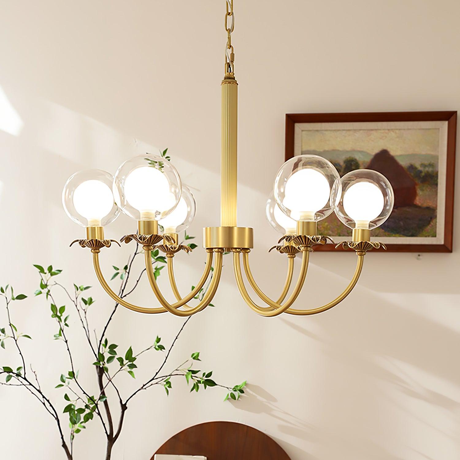 Crown Classic Glass Chandelier-Neutral Decor