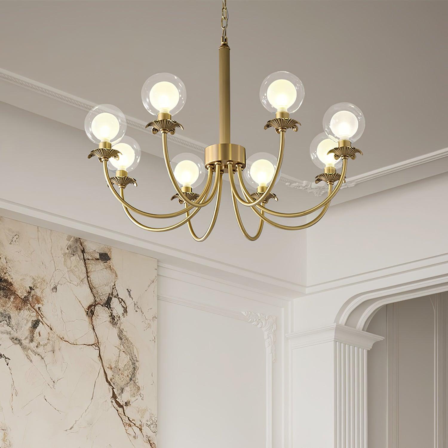 Crown Classic Glass Chandelier-Neutral Decor