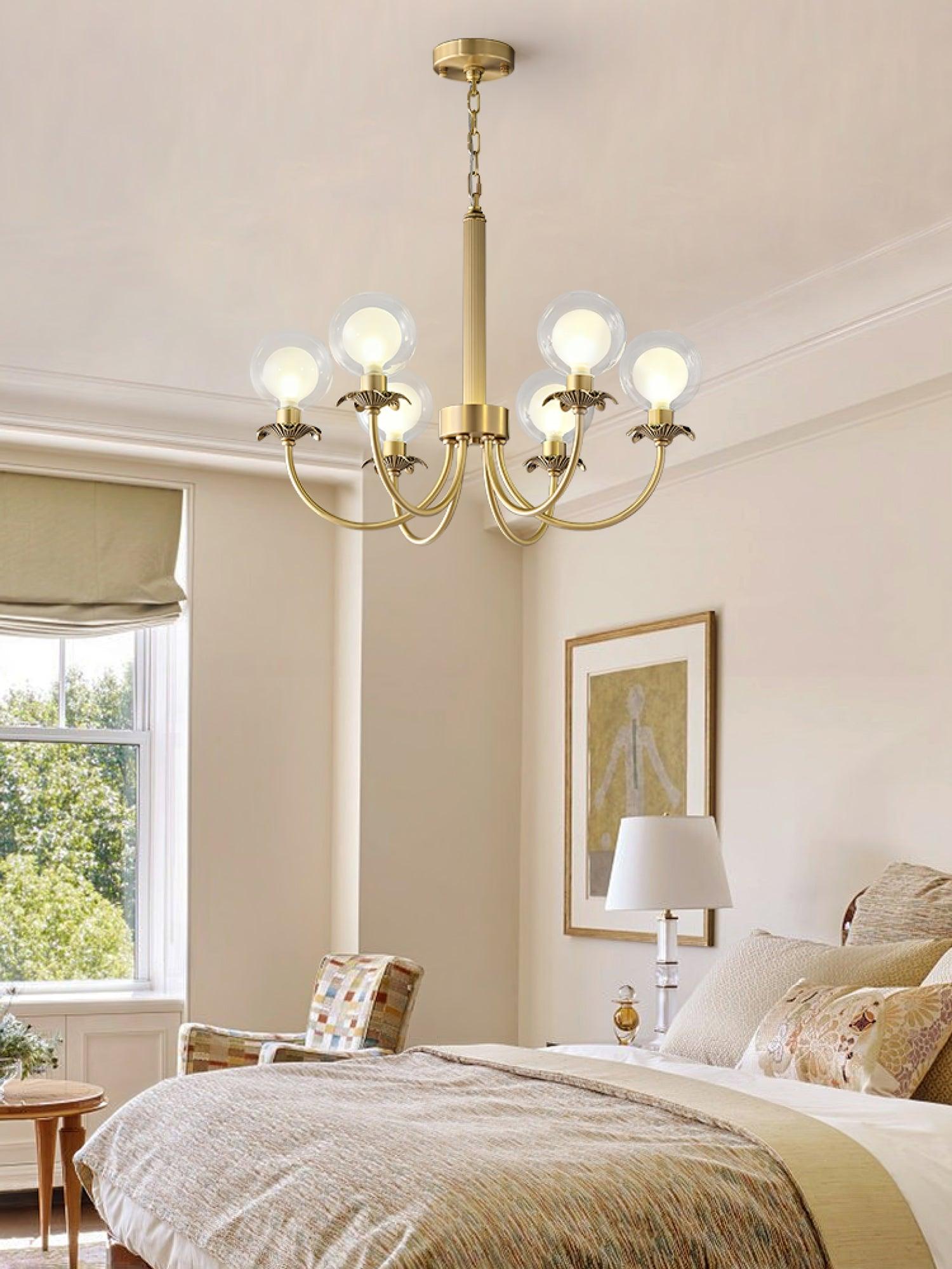 Crown Classic Glass Chandelier-Neutral Decor