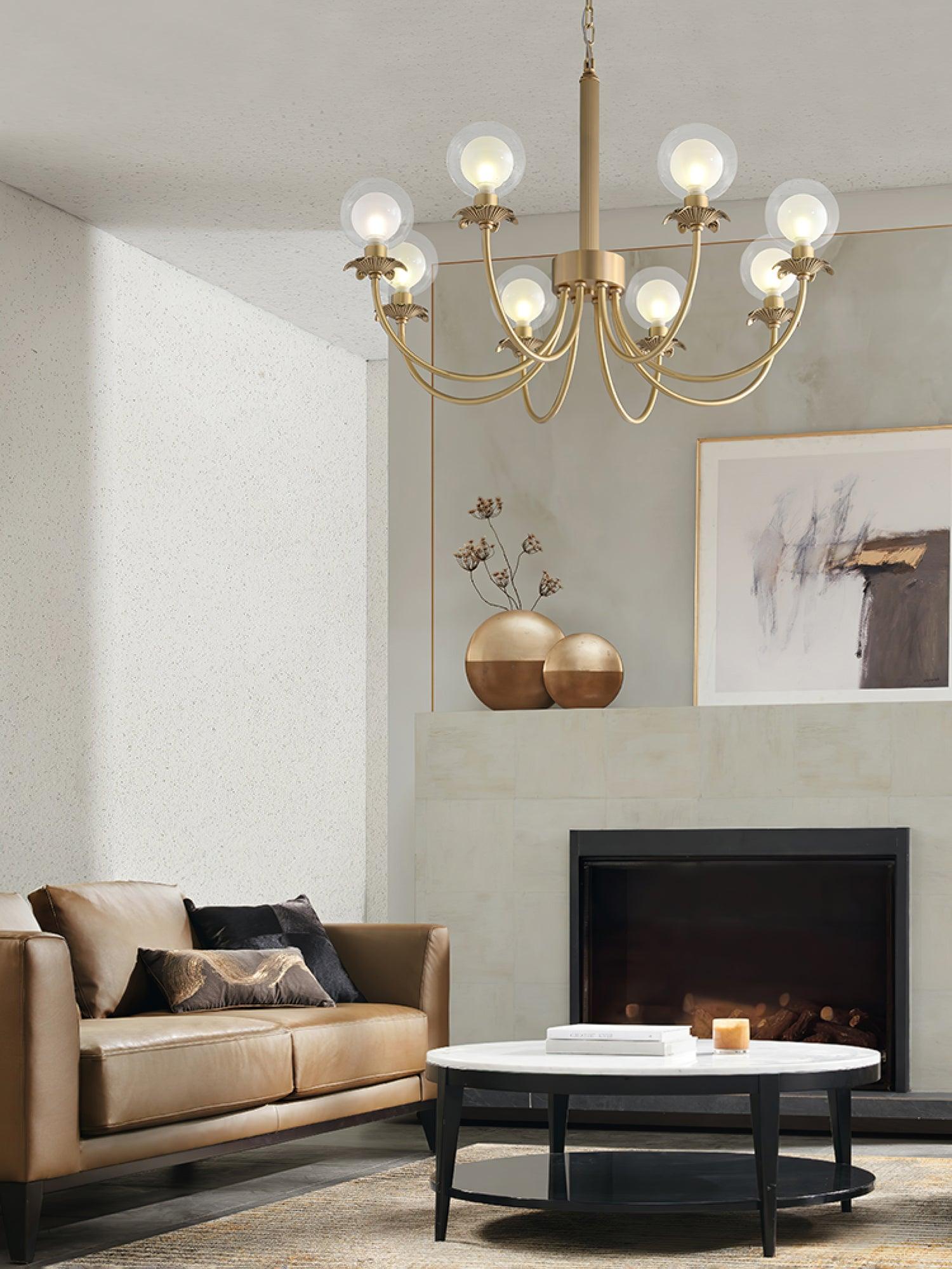 Crown Classic Glass Chandelier-Neutral Decor