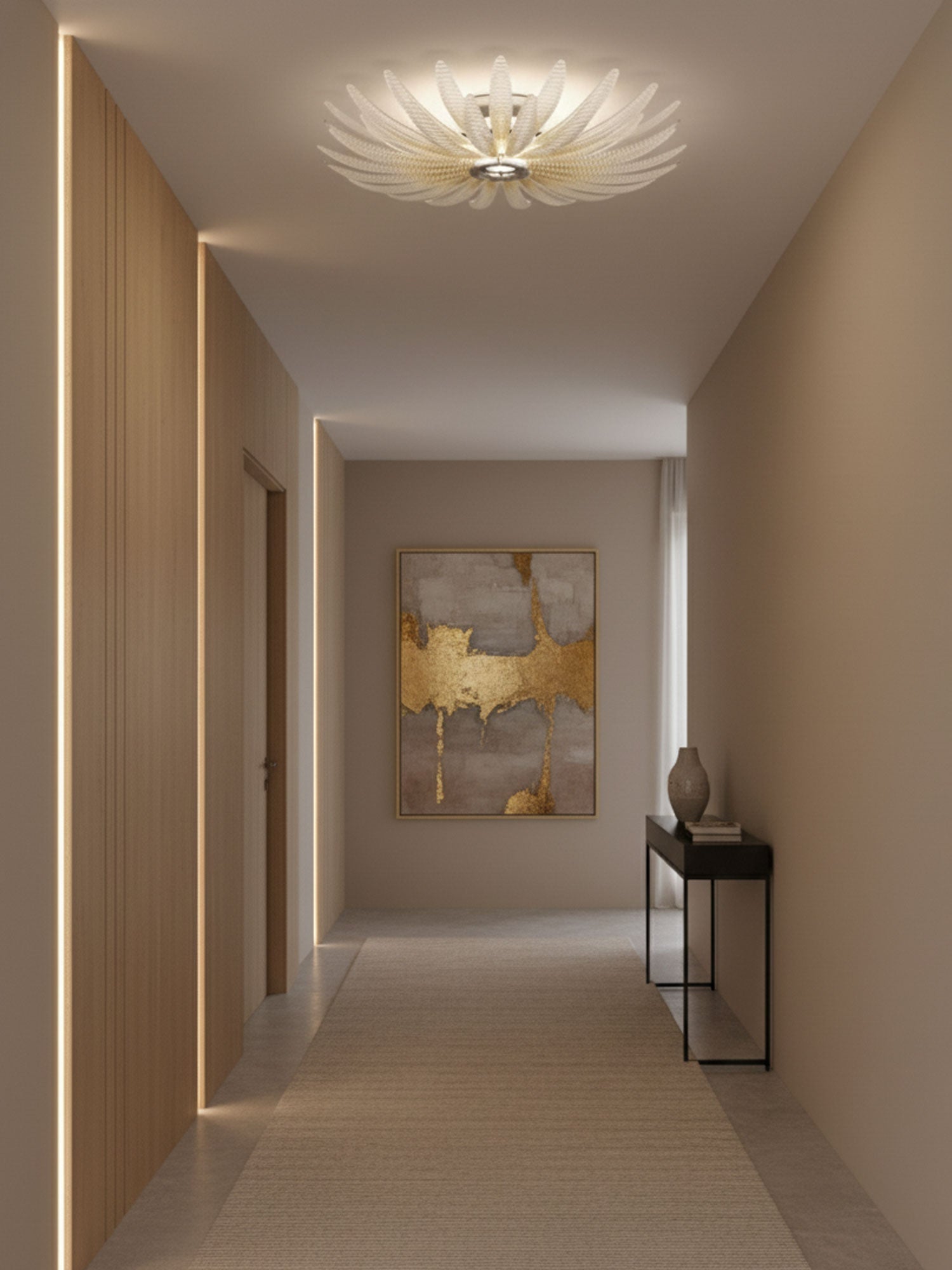 Aurelia Glass Petal Ceiling Light-Neutral Decor