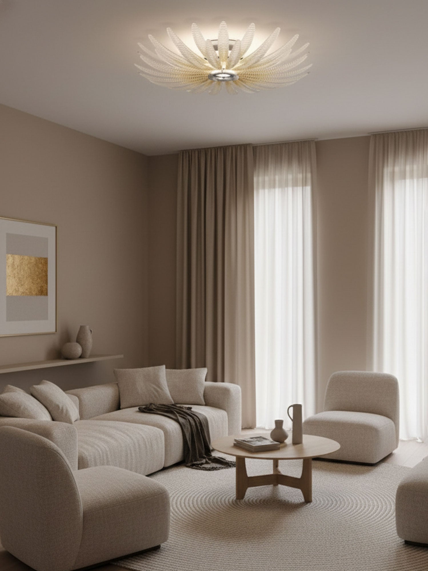 Aurelia Glass Petal Ceiling Light-Neutral Decor