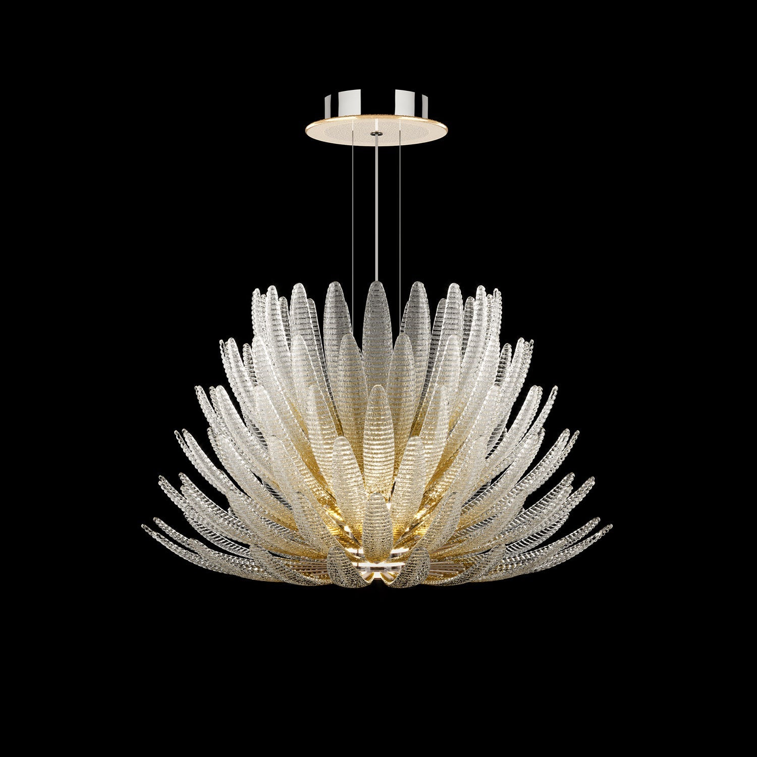 Aurelia Glass Petal Chandelier-Neutral Decor