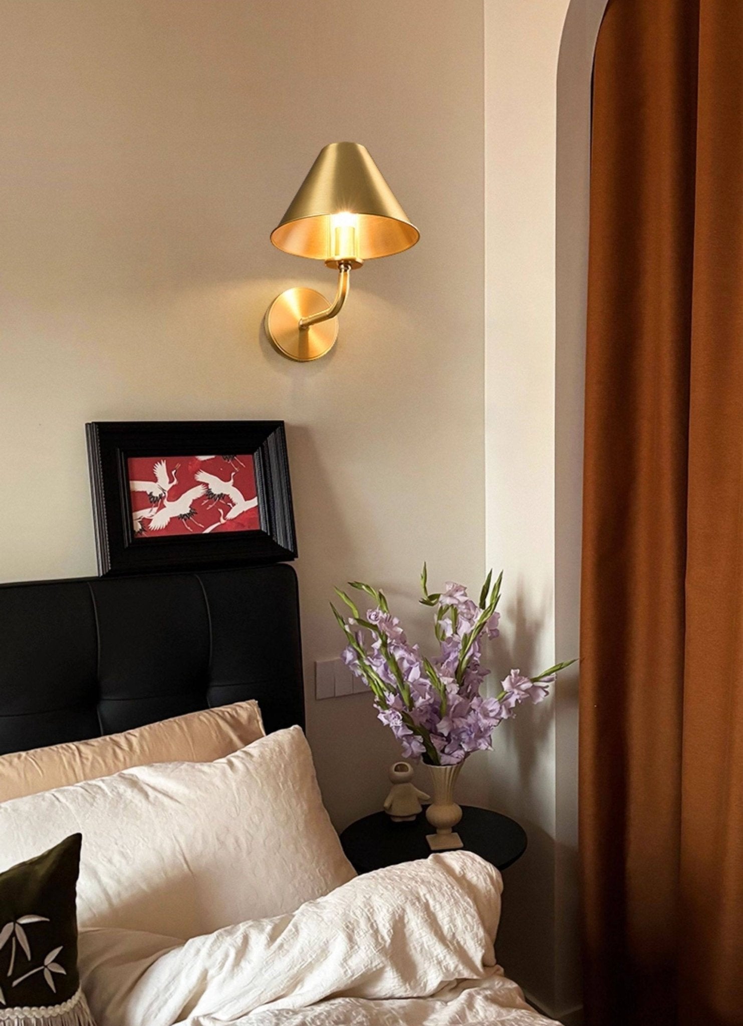 Aurelia Brass Wall Sconce-Neutral Decor