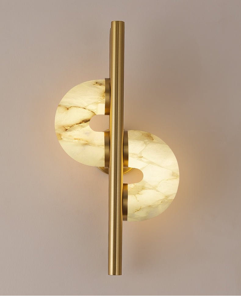 Sypre Dual Disc Artistic Alabaster Wall Lamp-Neutral Decor