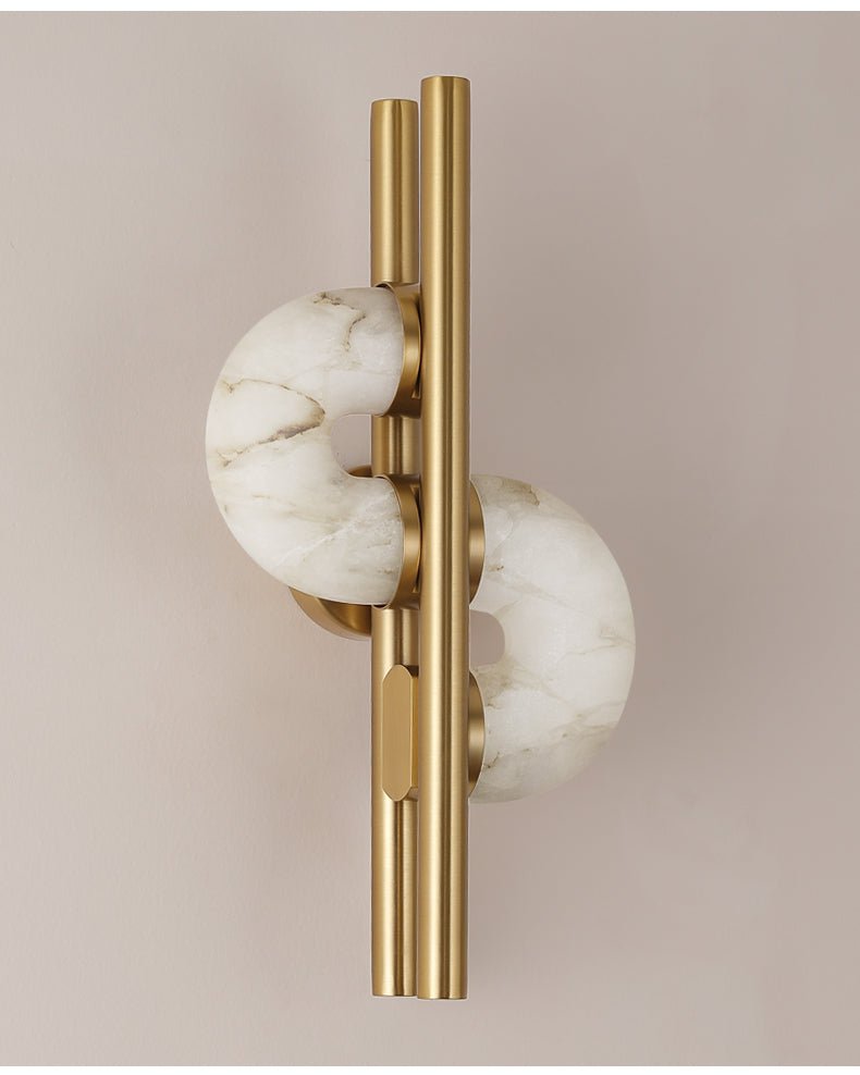 Sypre Dual Disc Artistic Alabaster Wall Lamp-Neutral Decor
