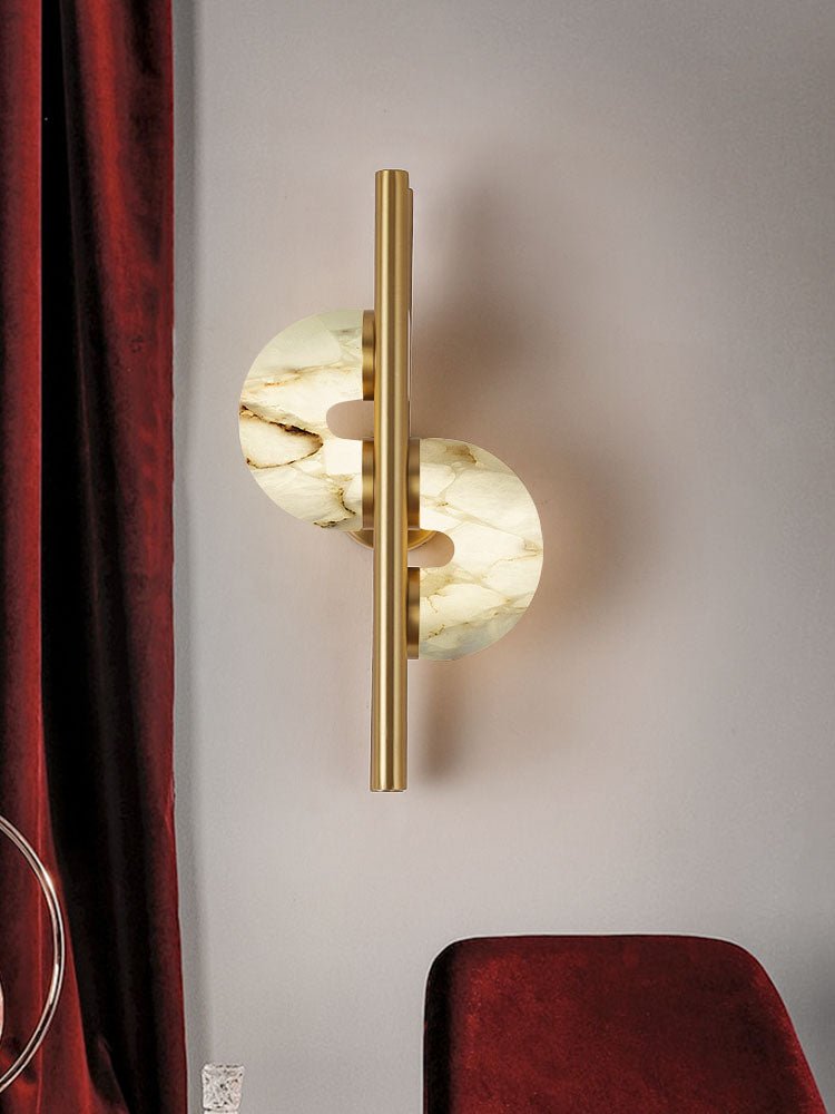 Sypre Dual Disc Artistic Alabaster Wall Lamp-Neutral Decor