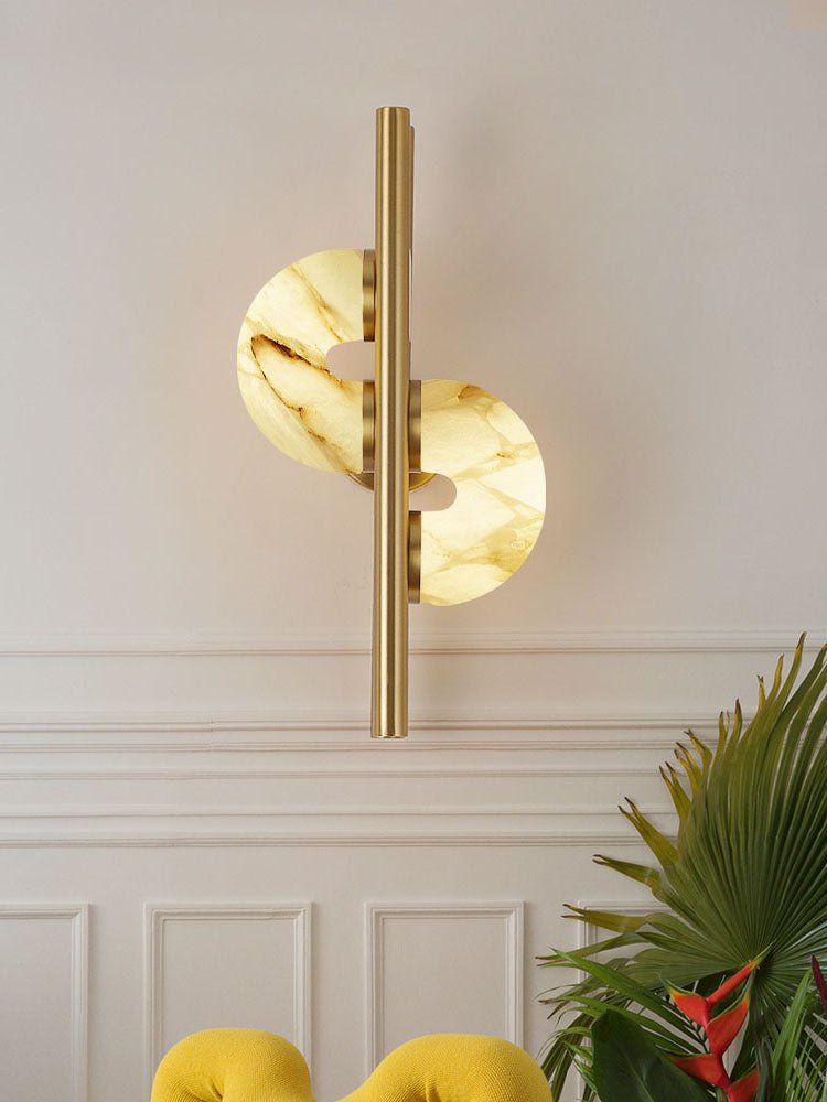 Sypre Dual Disc Artistic Alabaster Wall Lamp-Neutral Decor