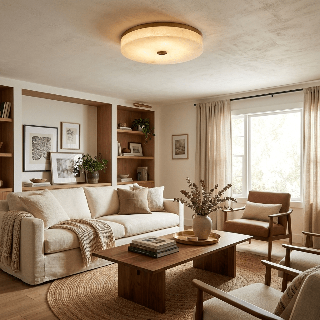 Aurelia Alabaster Ceiling Light-Neutral Decor