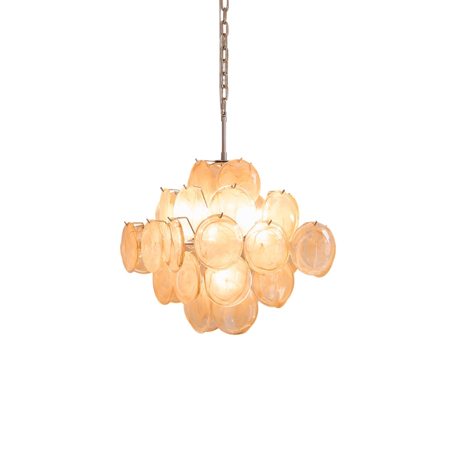Aurora Chandelier Apricot Murano Glass Disc Layered Artistic-Neutral Decor