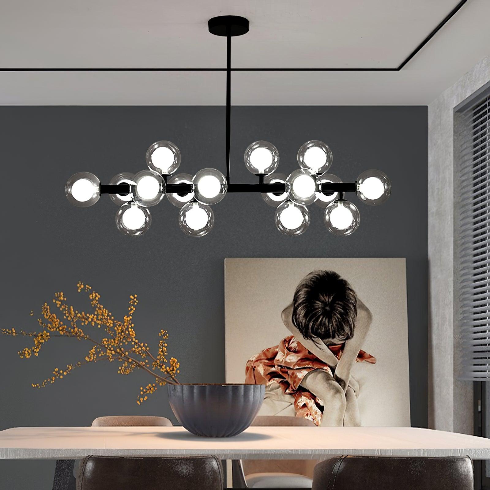 Lustra Chandelier Glass and Minimalist-Neutral Decor
