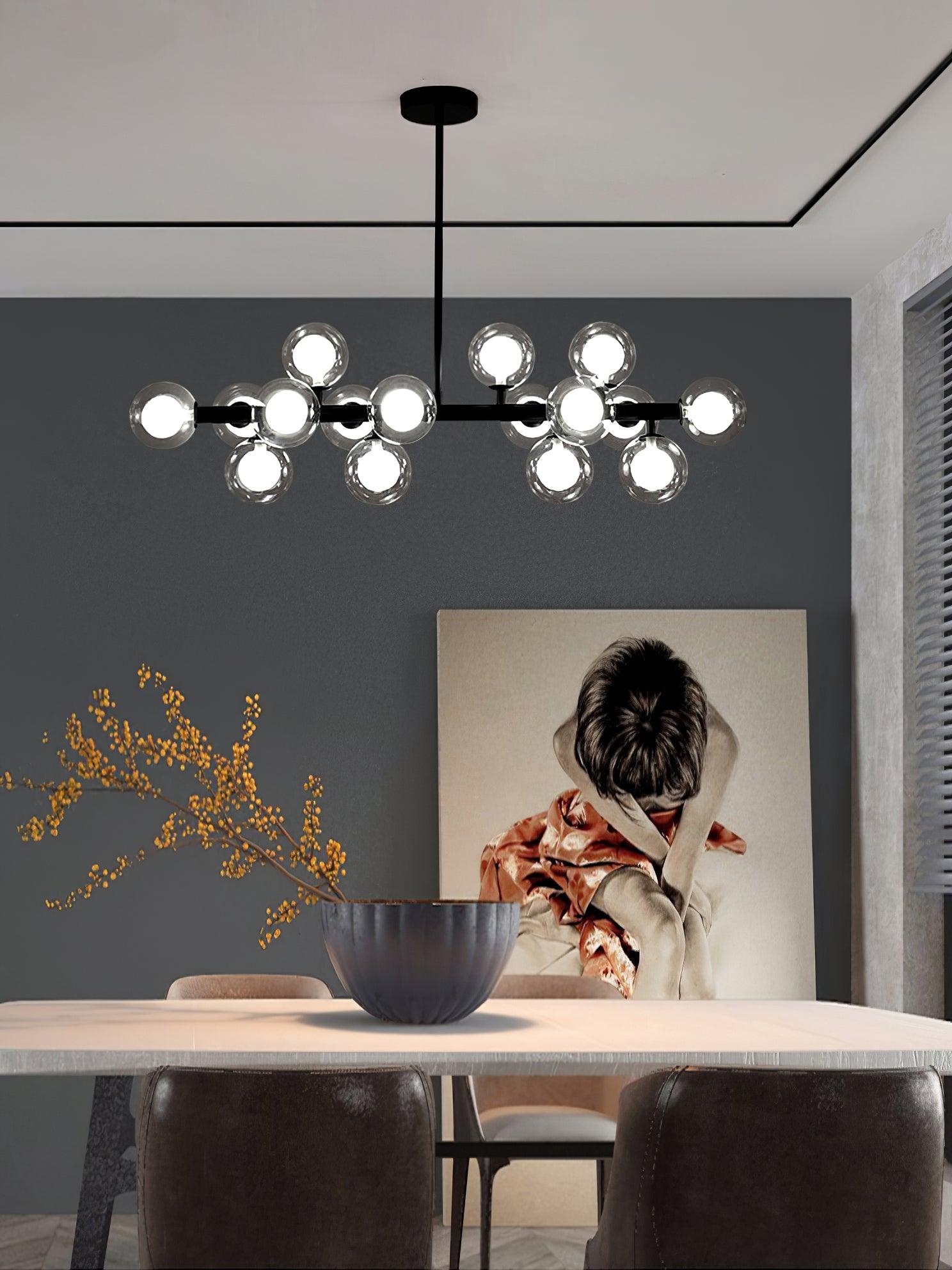 Lustra Chandelier Glass and Minimalist-Neutral Decor