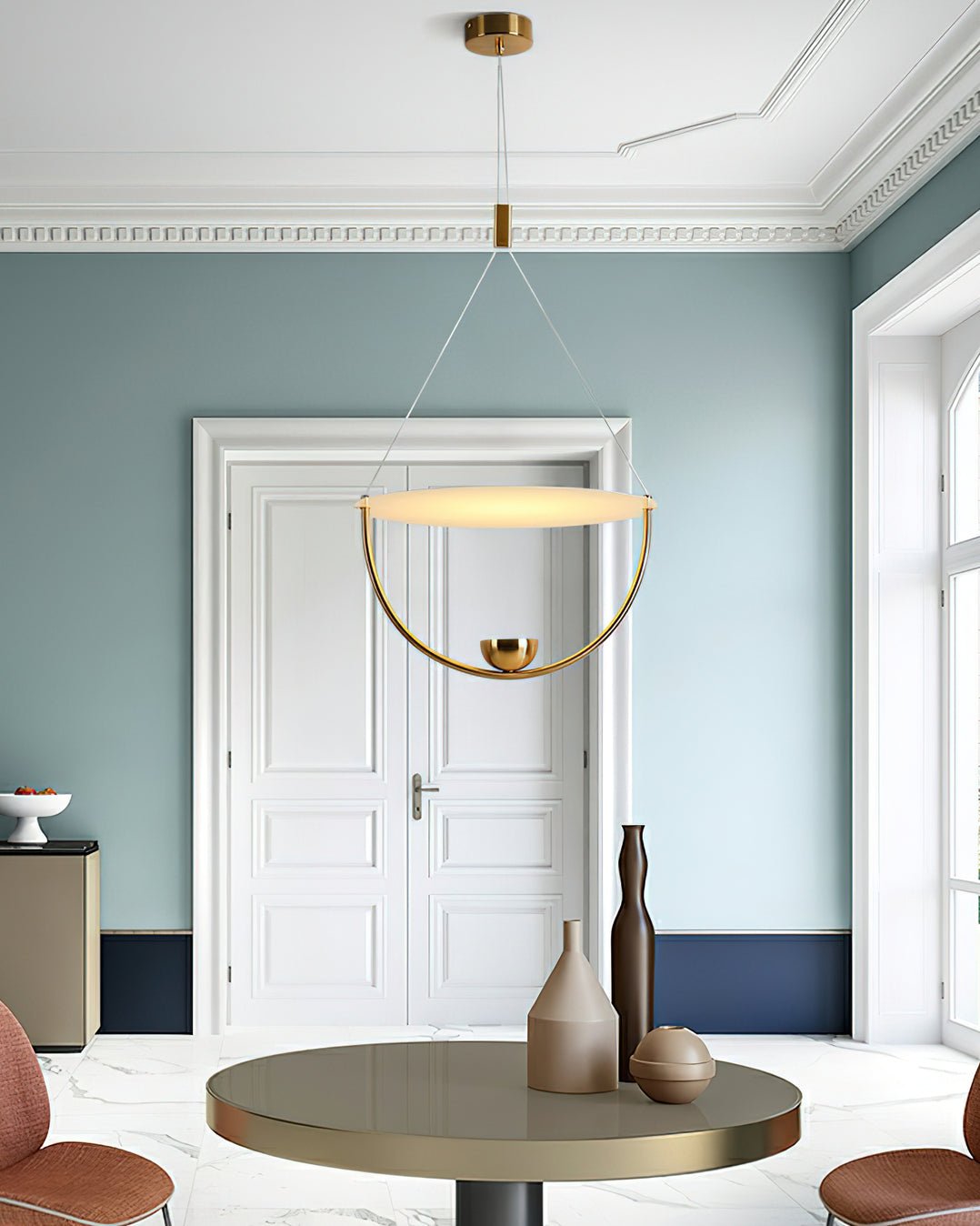 Vecaros Modern Minimalist Disc Pendant Lamp-Neutral Decor
