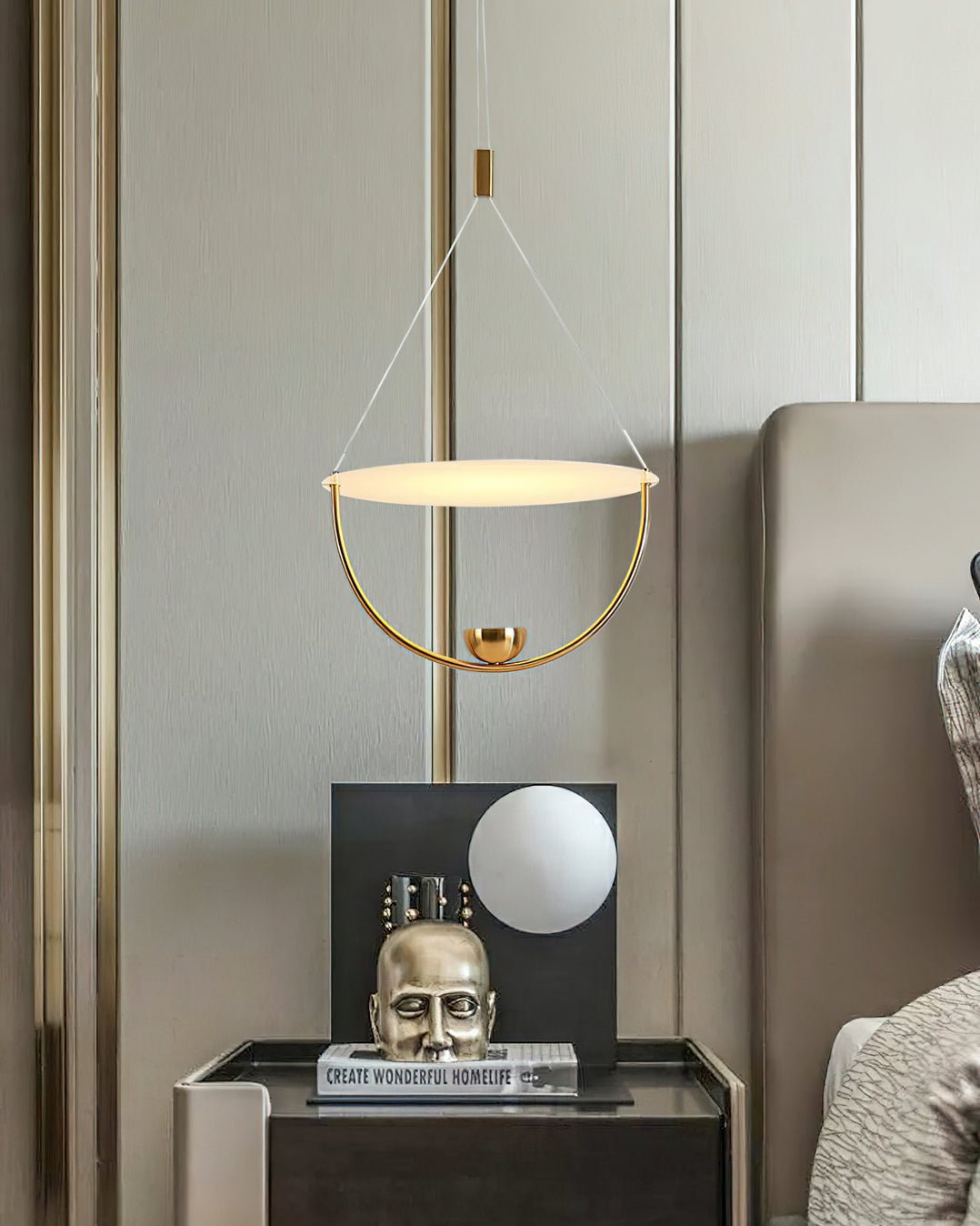 Vecaros Modern Minimalist Disc Pendant Lamp-Neutral Decor