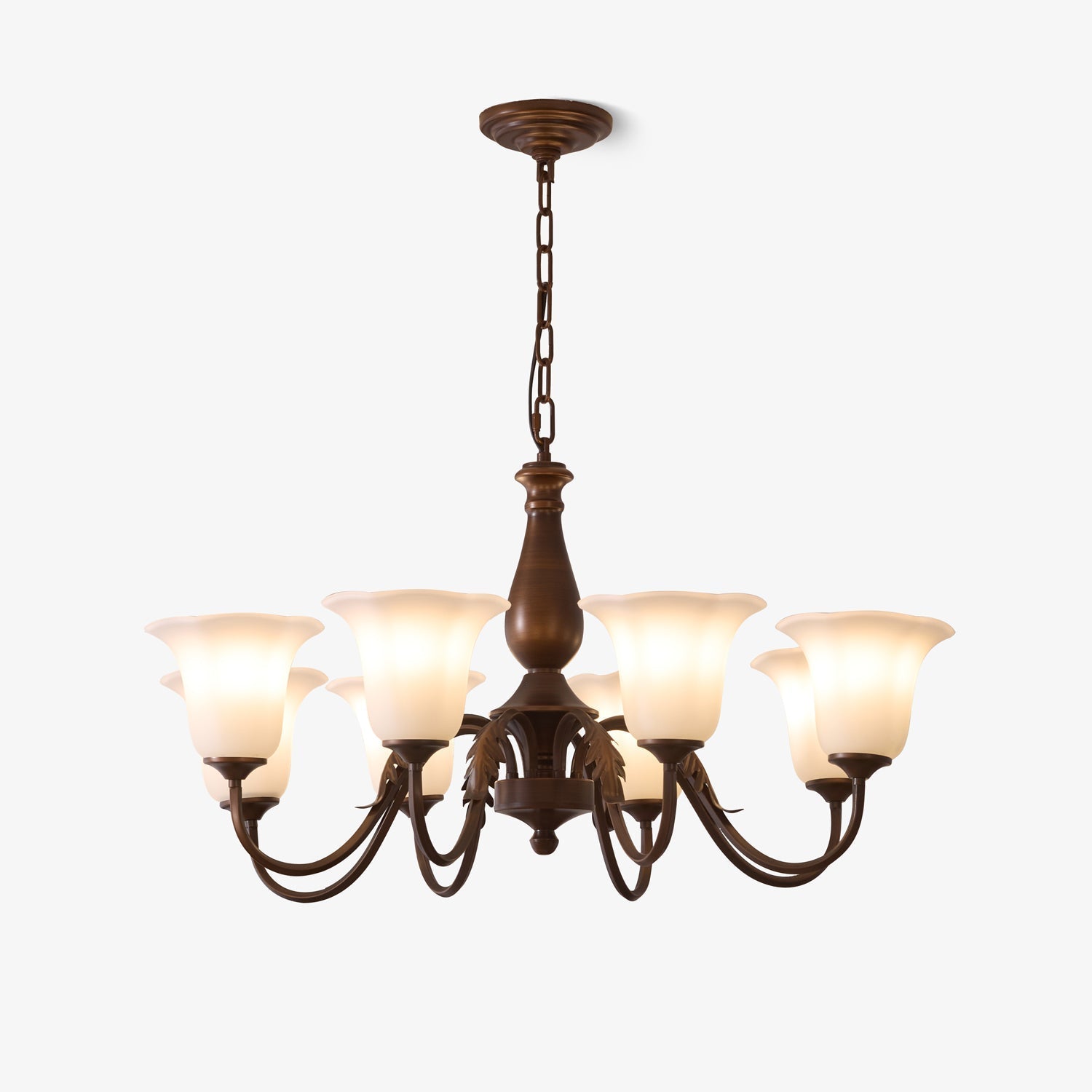 Uveleth Traditional Elegance Glass Chandelier-Neutral Decor