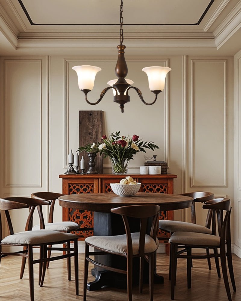 Uveleth Traditional Elegance Glass Chandelier-Neutral Decor